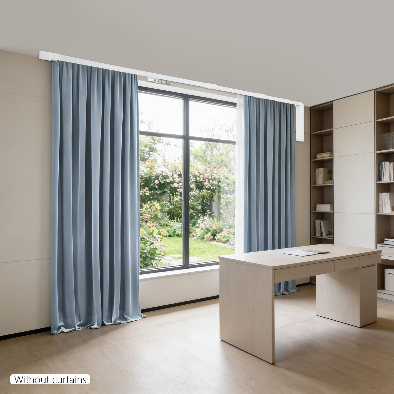Electric Curtain Track Smart Motorized Curtain Rod 47-205″, App & Remote Control