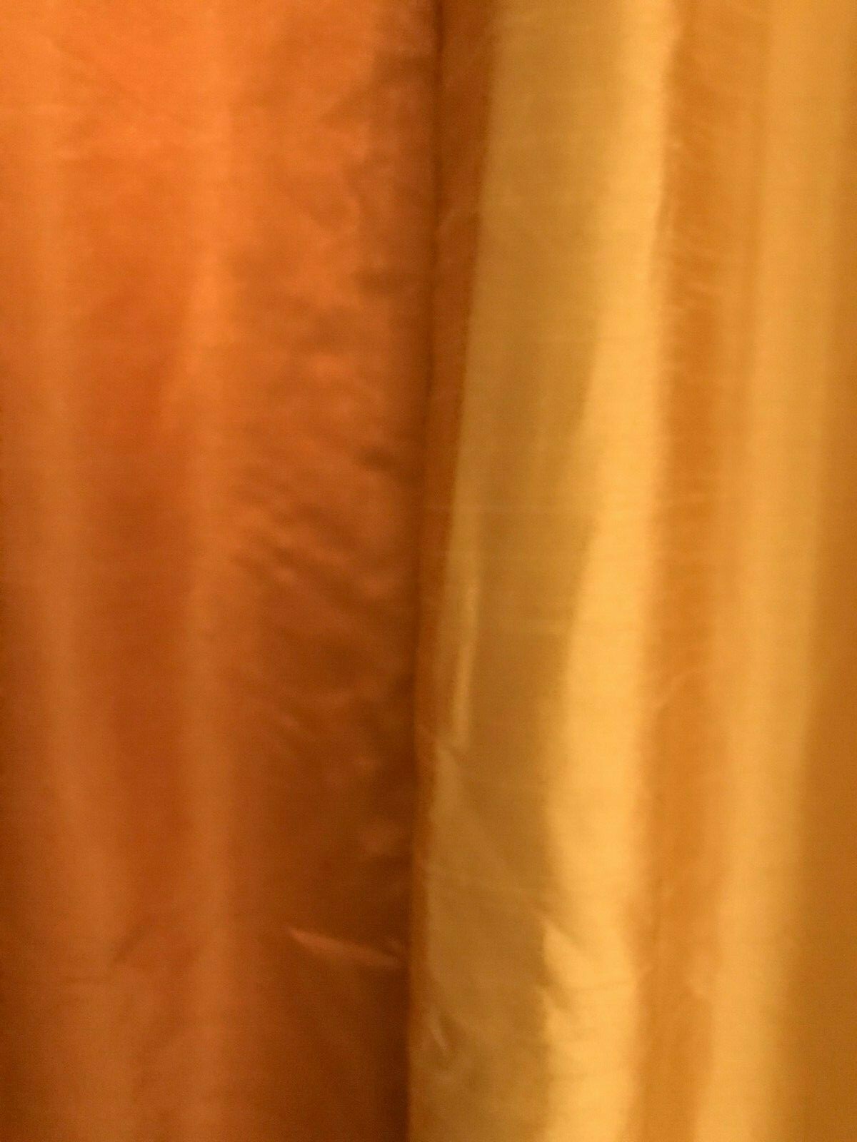 NEW CUSTOM MADE GOLD/RUST PLEATED SILK BLEND CURTAIN PANEL-FREE S&H