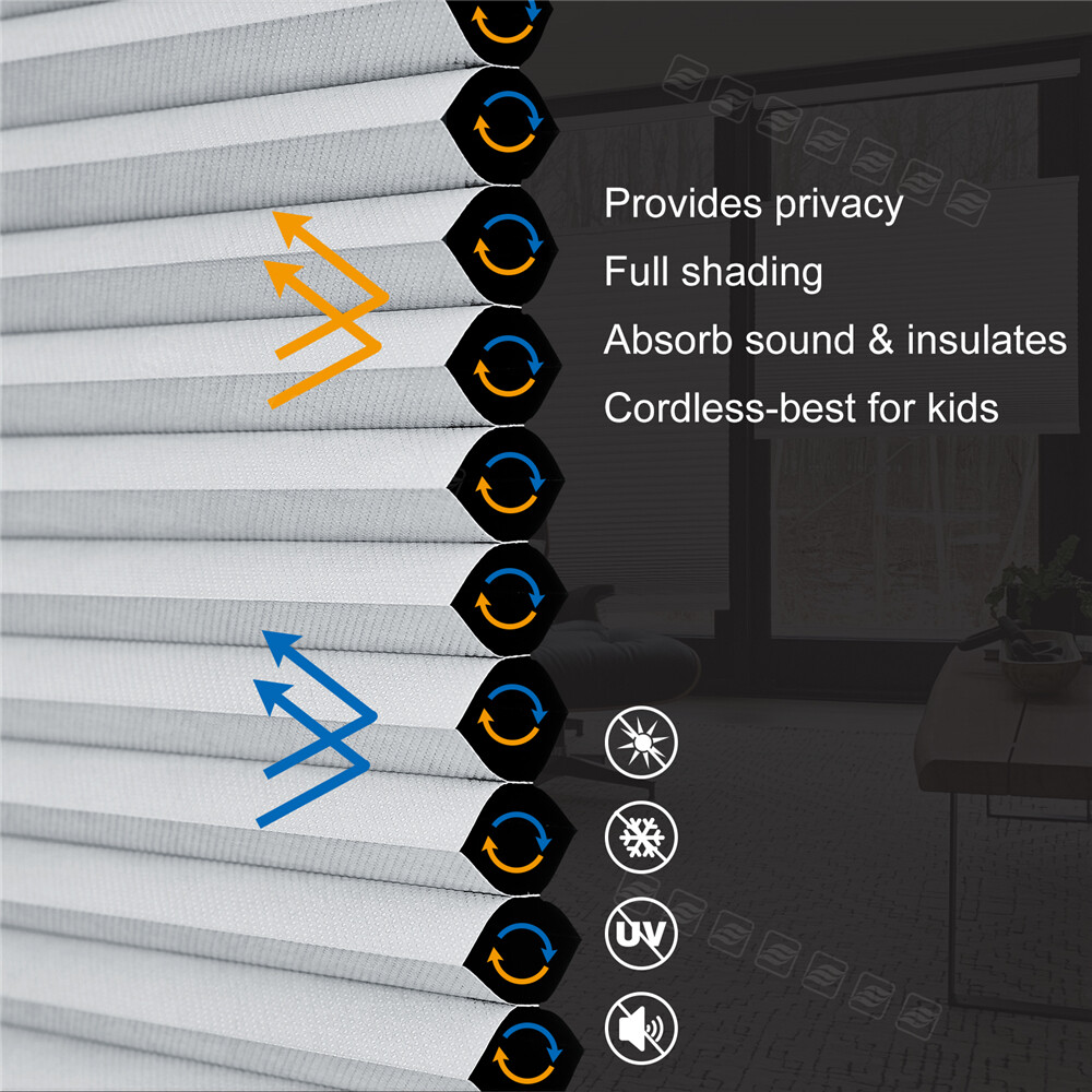 CUSTOM SIZE Blackout Honeycomb Shades Top Down Bottom Up Cellular Blinds