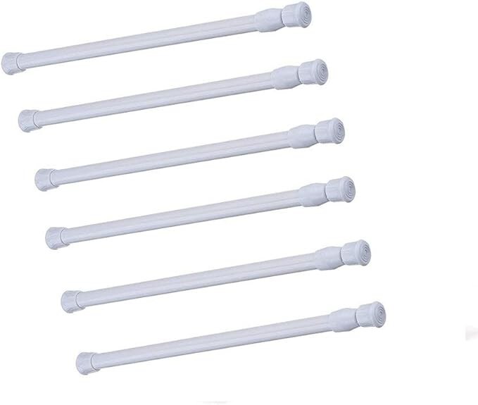 Cupboard Bars Tension Rods, 6 Pack Spring tensions Assorted Sizes , Colors