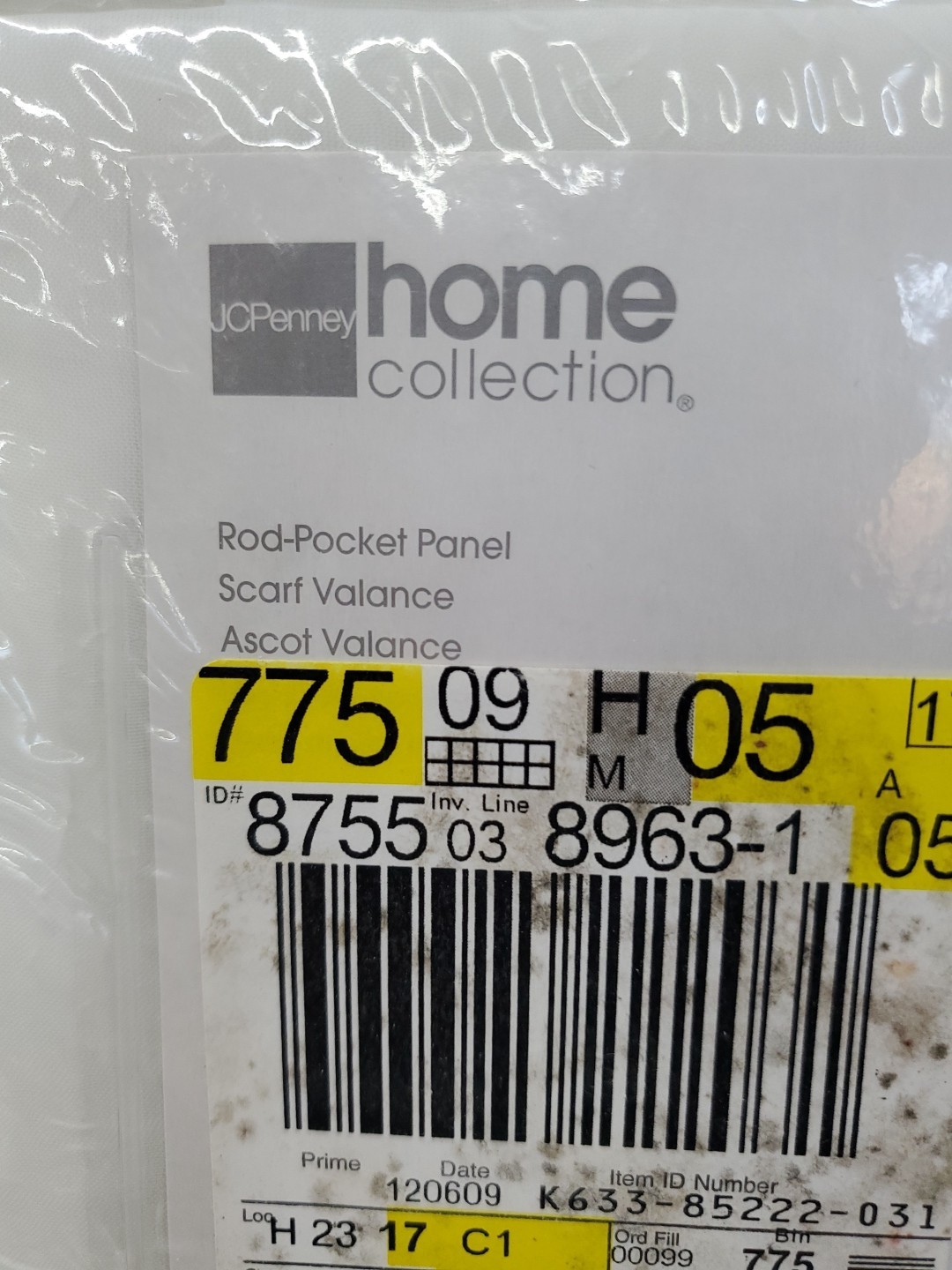 Curtain- JC Penny Home Collection Rod-Pocket Panel (Sensations) 63″ Length-White