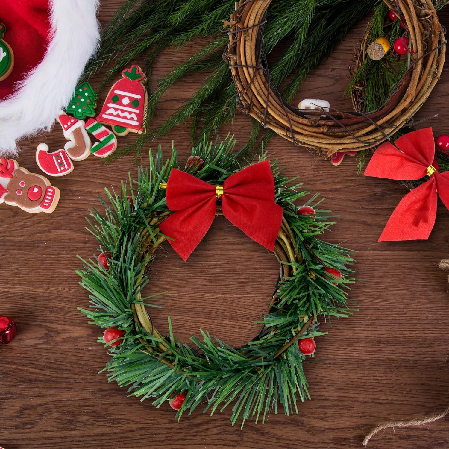 Grapevine Wreath Set, Marrywindix 10 Pieces 2 Sizes Natural Vine Branch Brown