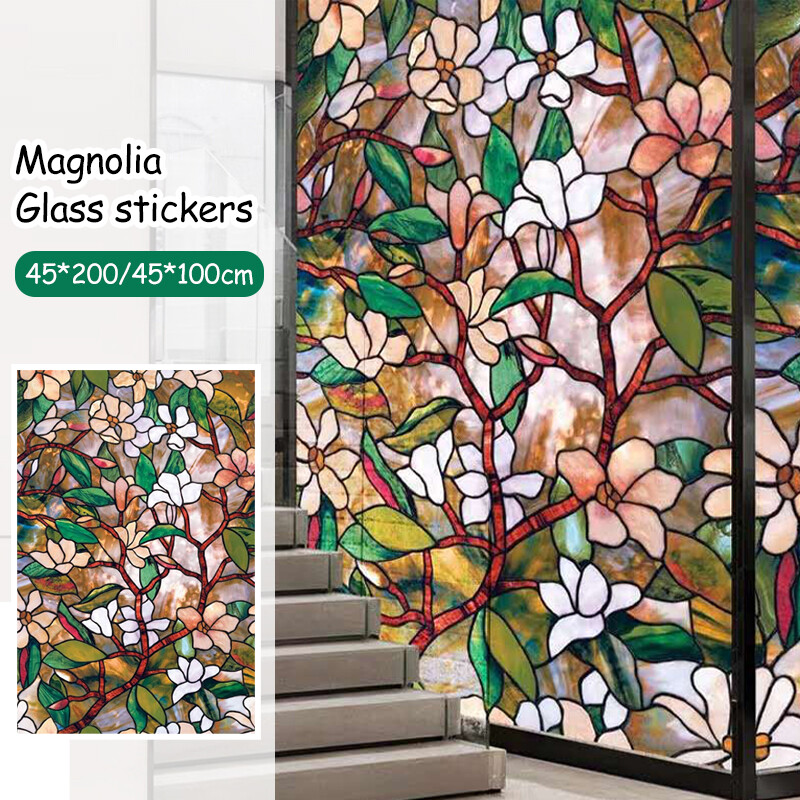 3D Rainbow Static Cling Frosted Stained Glass Window Sticker Film Decor