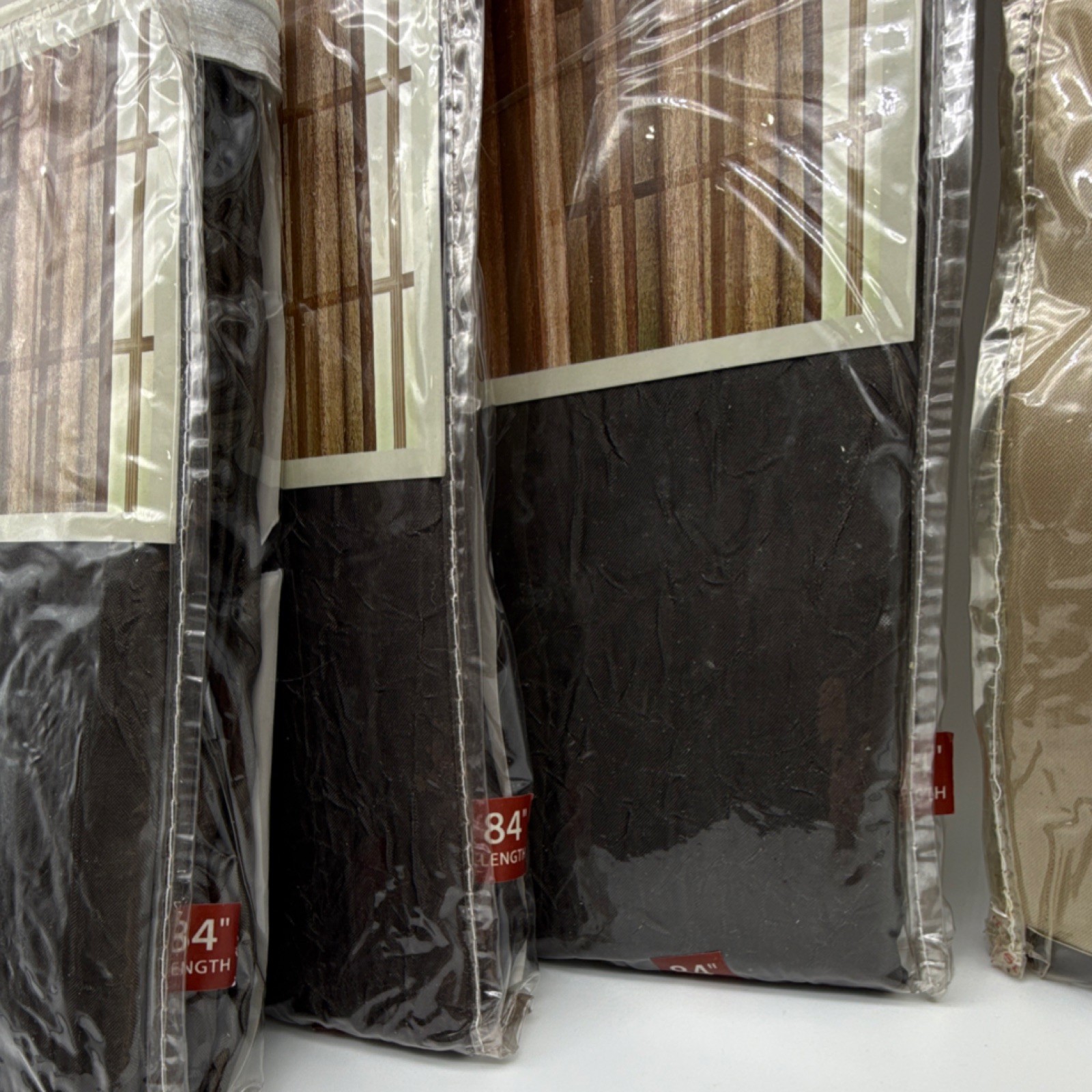 Lichtenberg & Co. Crashed Ombre Sheer Panels Black Taupe 84in 52×84(3) 40×84(1)