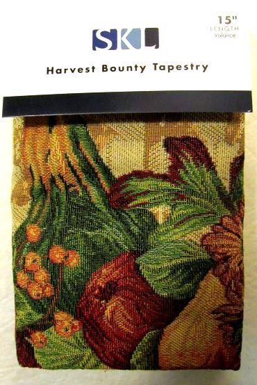 HARVEST BOUNTY TAPESTRY Cafe Curtain VALANCE (no tiers) 56 inch x 15 inch NEW