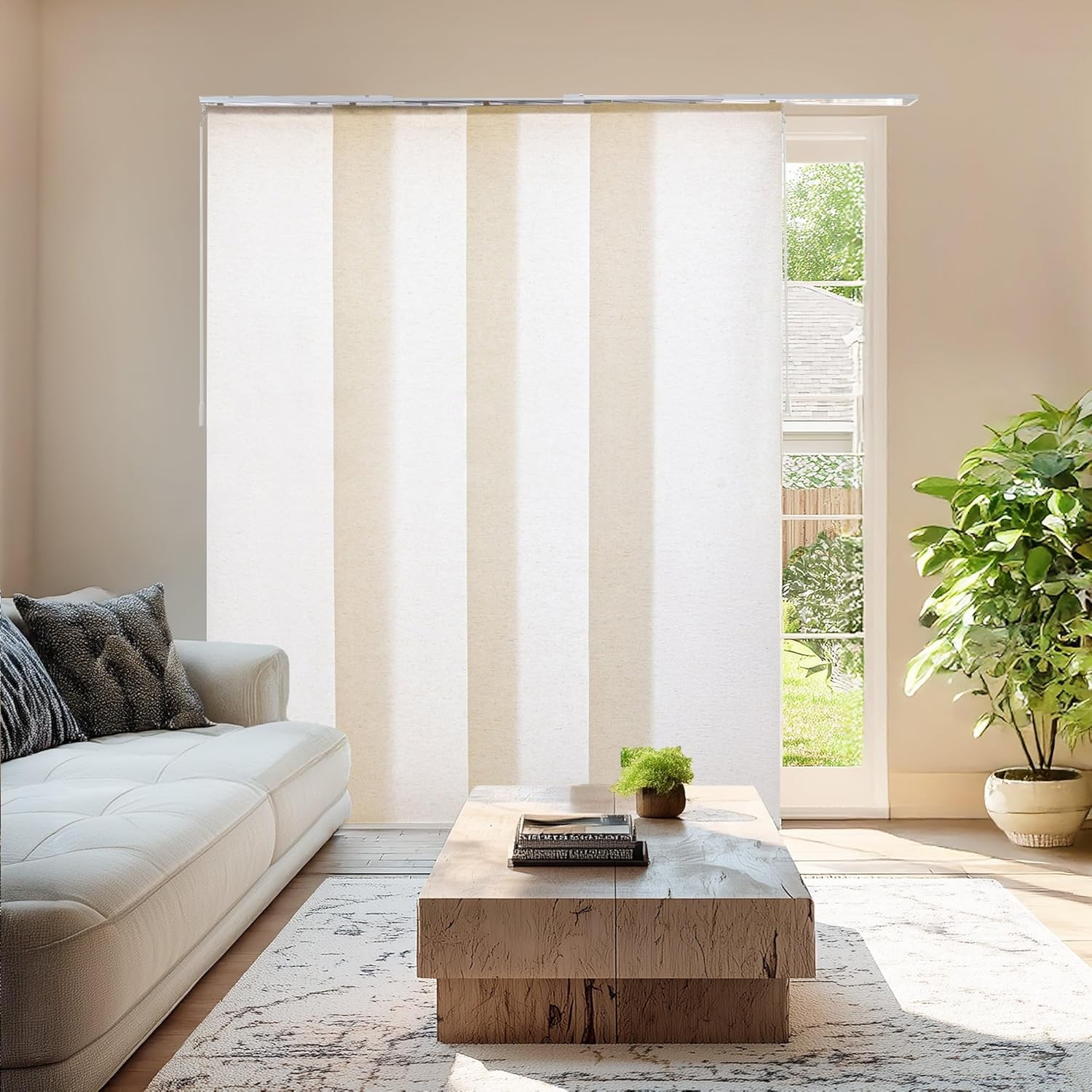 Panel Track Blinds for Sliding Glass Door, Adjustable Track for Patio Entry,