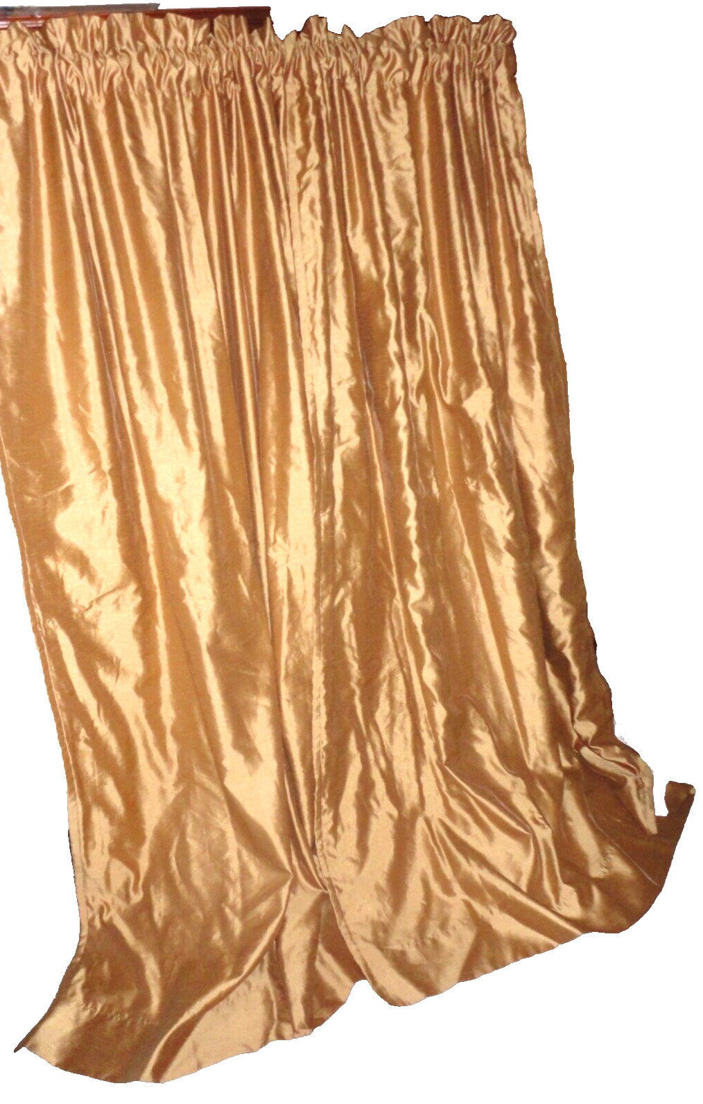 CHRIS MADDEN MYSTIQUE GOLD FAUX SILK (2p) BLACKOUT CURTAIN PANELS 53X84