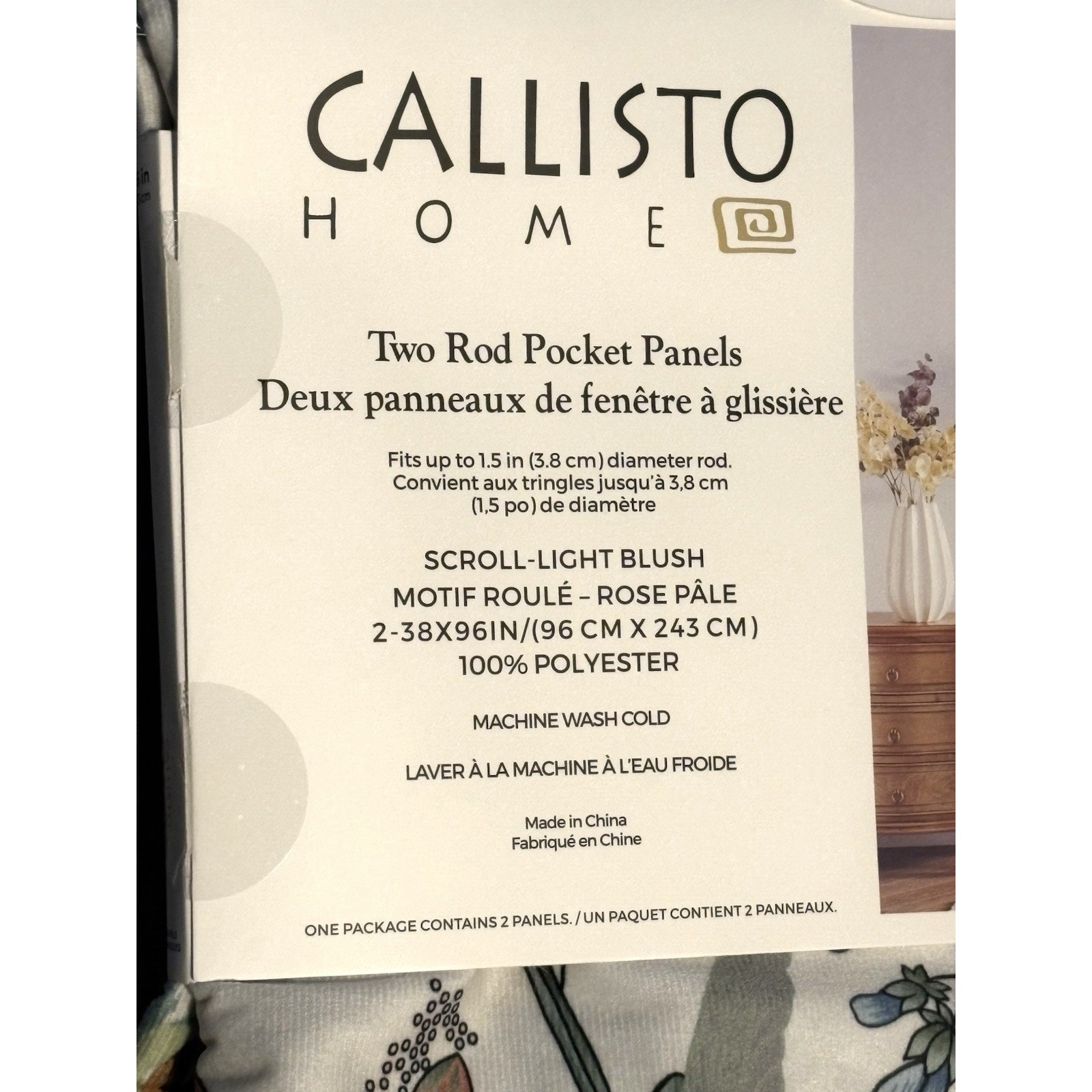 Callisto Home Peacock Bird Window Curtains Panels 38 X 96” Set Pair Ivory Drapes