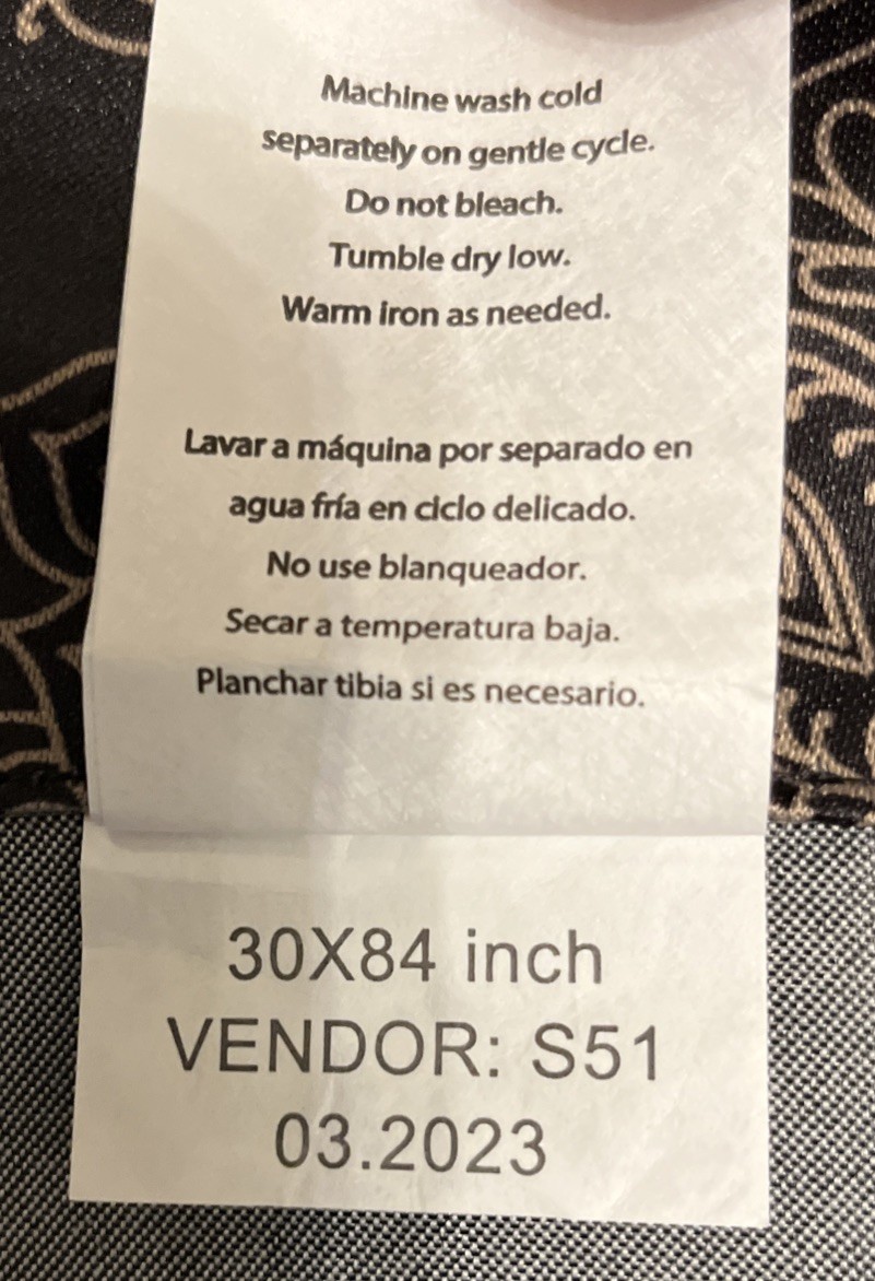 Mainstays Blackout 2 Panel Black Medallion Curtain 30″x84″ NOB *FREE SHIPPING*
