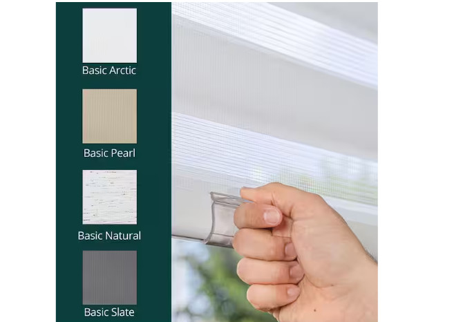 Chicology Basic Arctic Cordless Zebra Roller Shade 35 in. W x 72 in. L