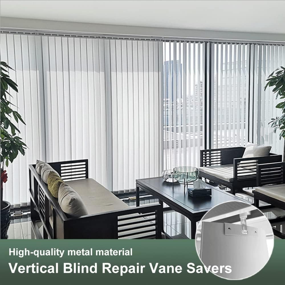 Vertical Blind Repair Vane Savers, 16 Metal Repair Tabs for Replacement Slats