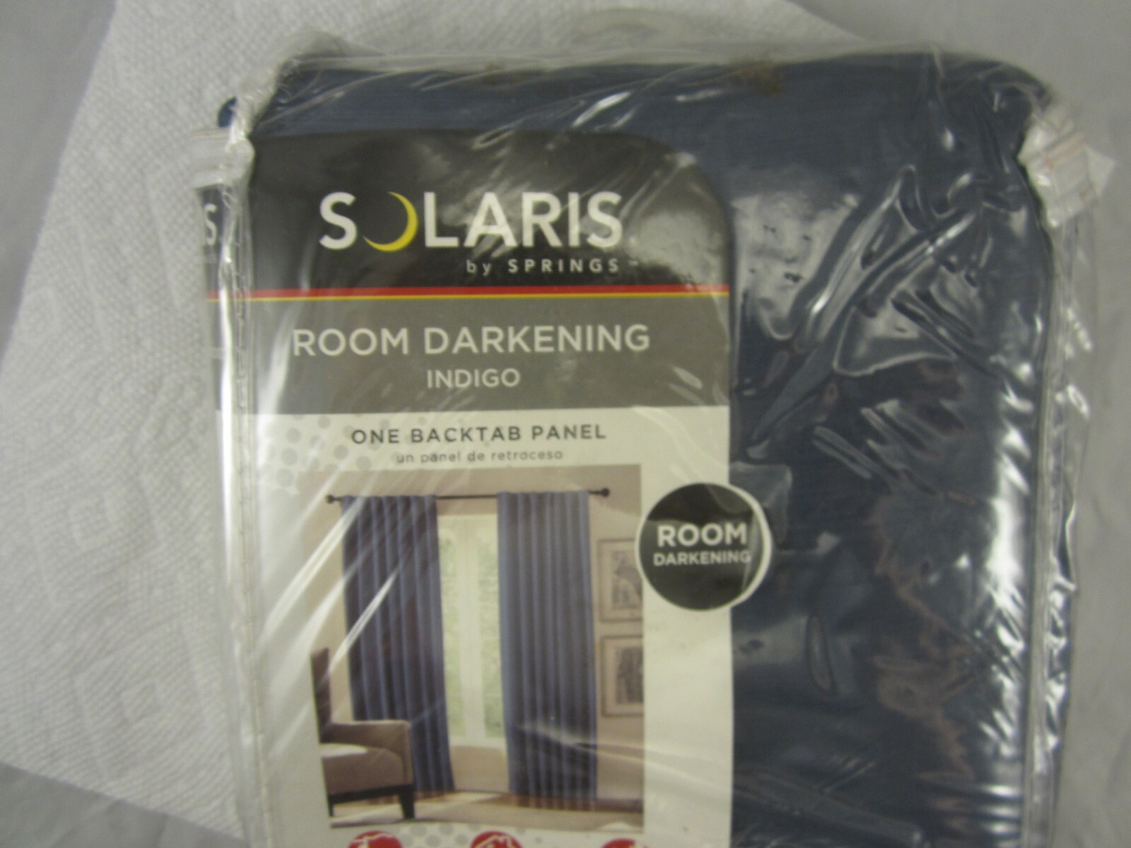 Solaris Room Darkening Indigo Microfiber Back Tab Panel Curtain 54 x 95 inches.