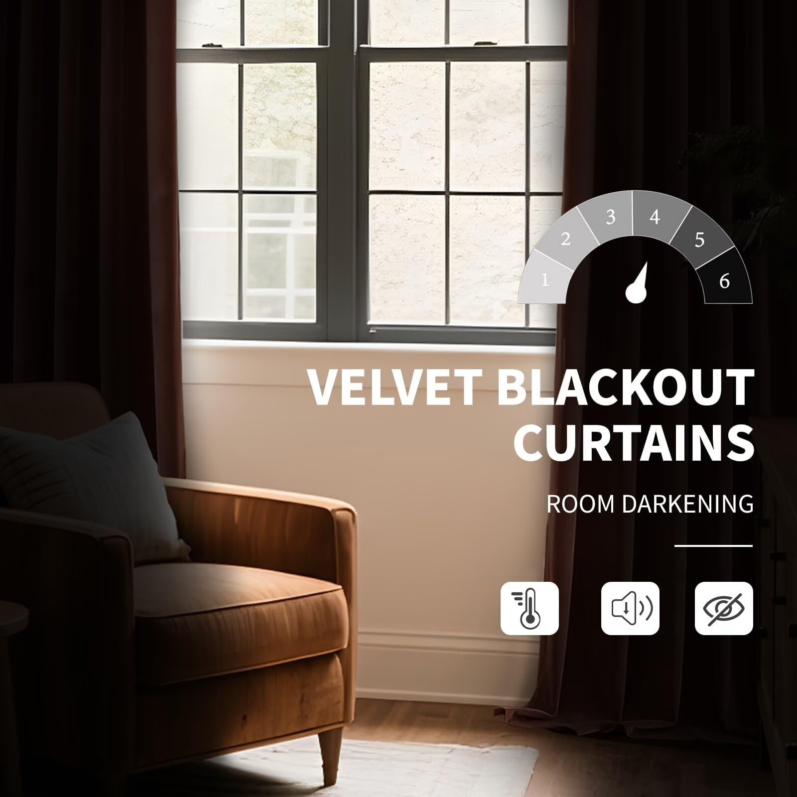 CUCRAF Pink Beige Velvet Blackout Curtains 72 inches Long, Thermal Insulated, No