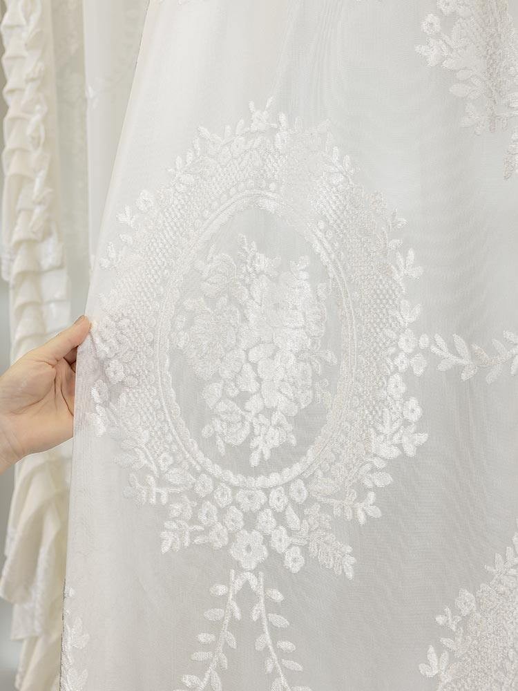 drawstring costom beige bean cloth flannel window blackout curtain tulle M1850