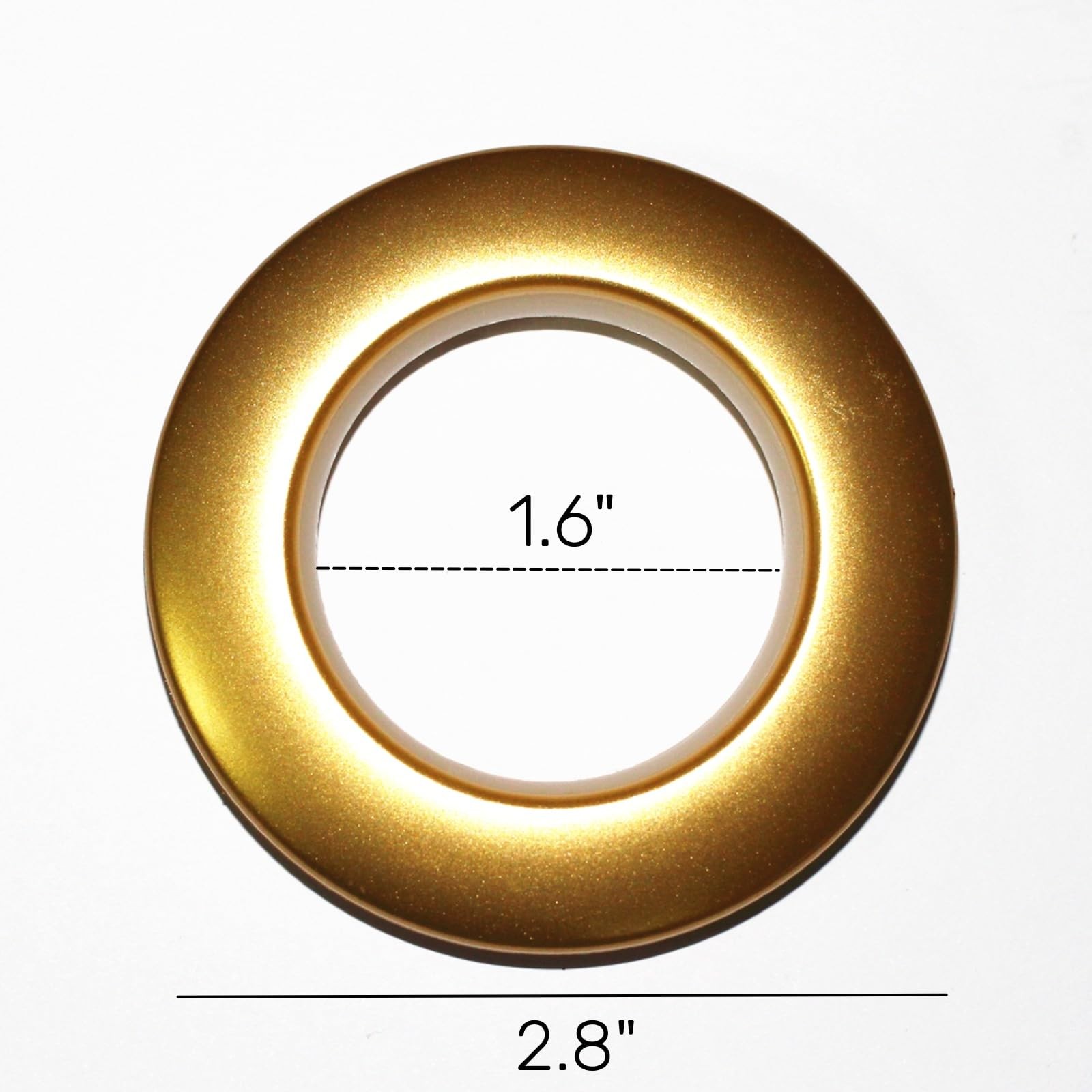 50-Pack 1-9/16-Inch Plastic Curtain Grommets, Gold, Inner Diameter, Eyelets