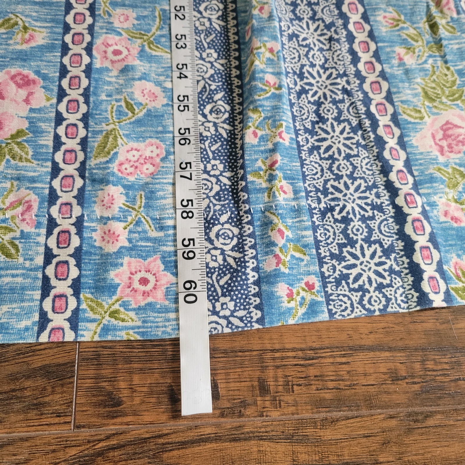 Pinch Pleat Curtain Panel Pair (2) 24×61 Pink Blue Green Shabby Chic Boho