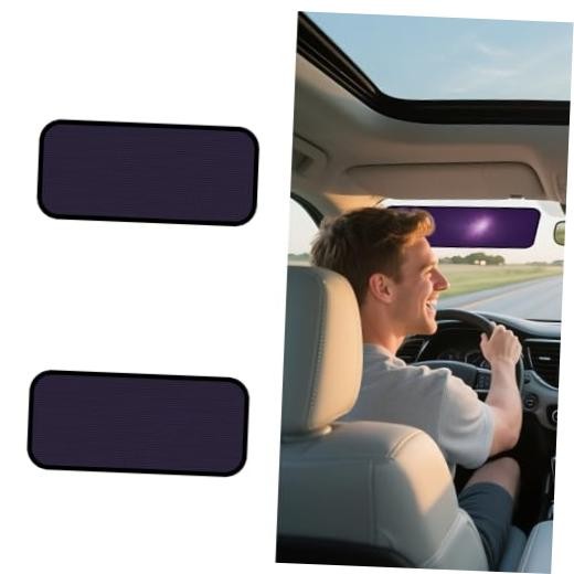 Square Car Window Shades for Windshield & Side Windows, 2-Pack Static Cling