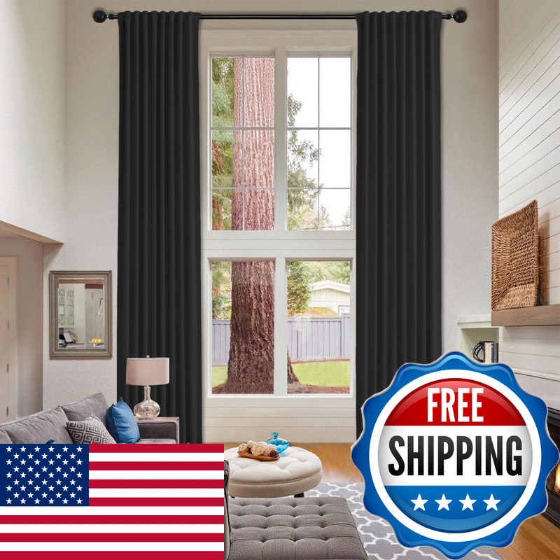 Abbrige Floor To Ceiling Curtains For Ceiling Track System Or Rod Hooks