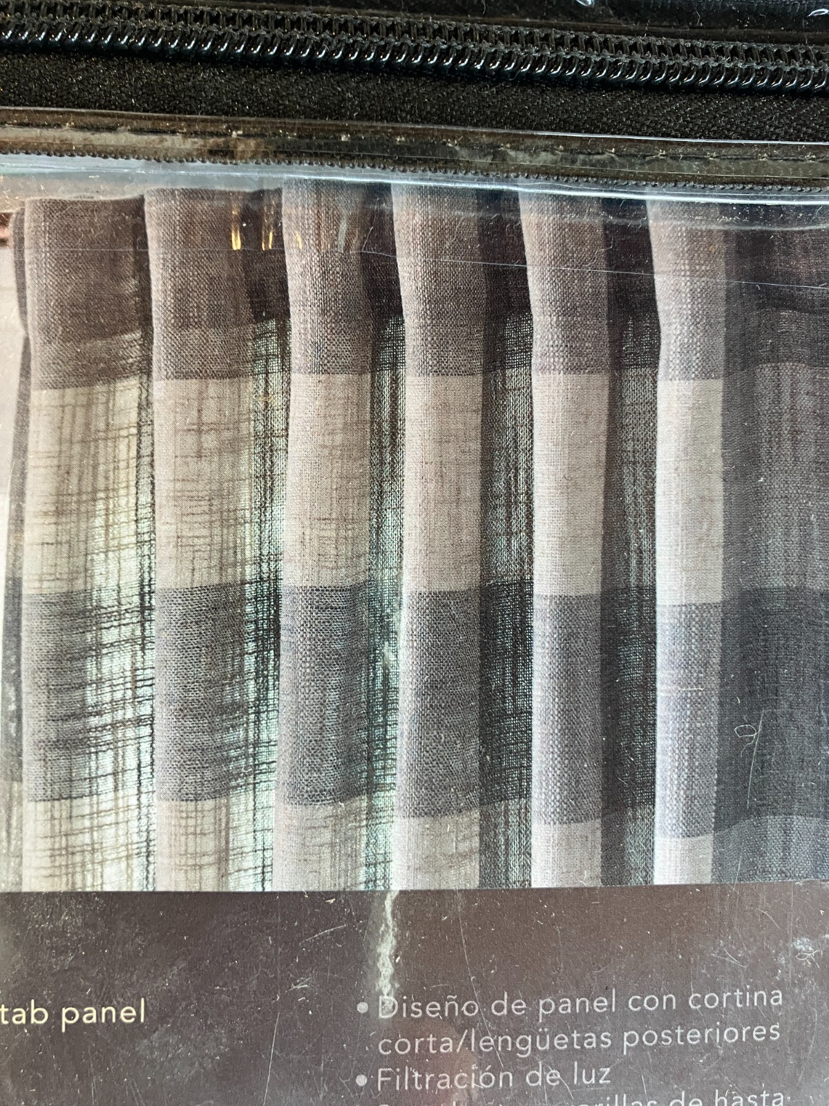 Allen + Roth 3728124 50” x 95” Curtain Panel, Gray Plaid, Rod Pocket, Single