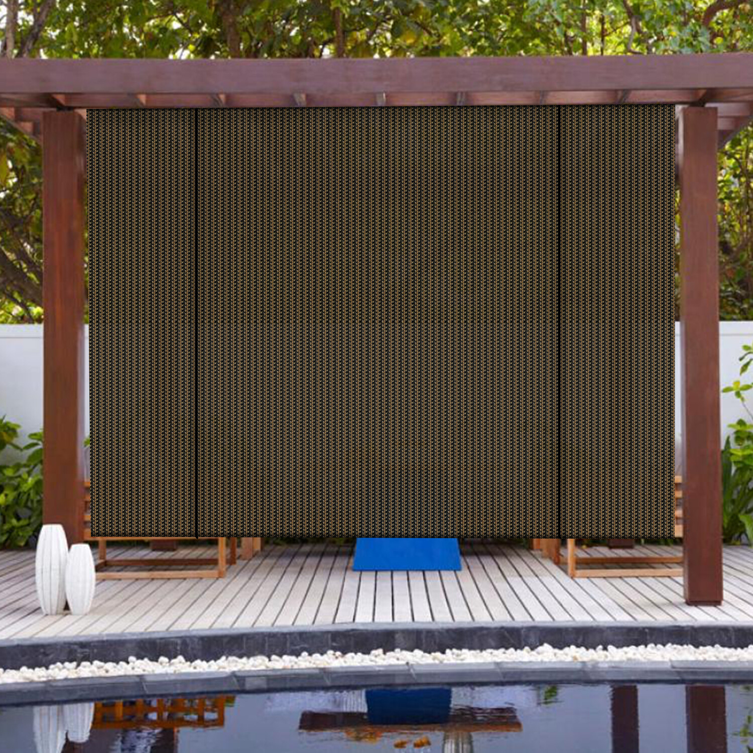 Roll Up Shade Roller Shade UV Blind Screen Patio Outdoor Deck Gazebo Porch Brown