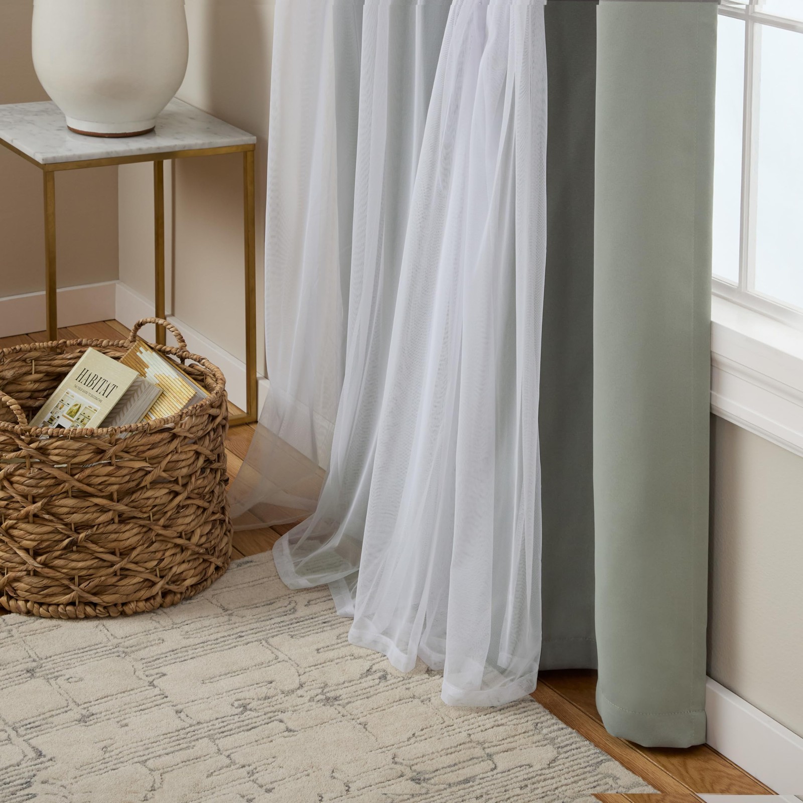 TOWN & COUNTRY LUXE Talia 2-Pack Curtains 52×108 Grommet Top Soft Grey