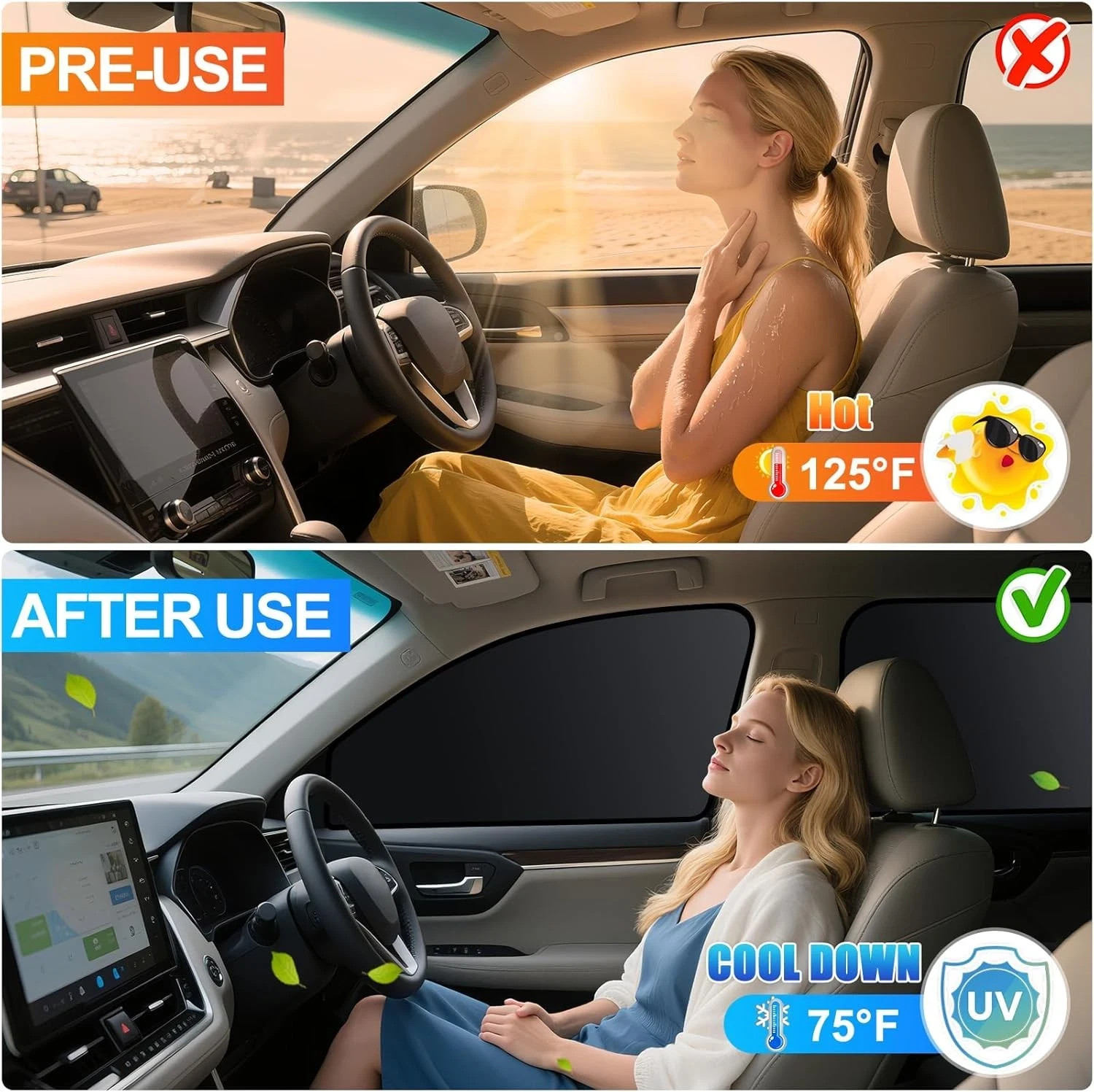 Car Window Shades for 4Runner 2017-2024, 4 Pcs Magnetic Car Window Covers – 100%
