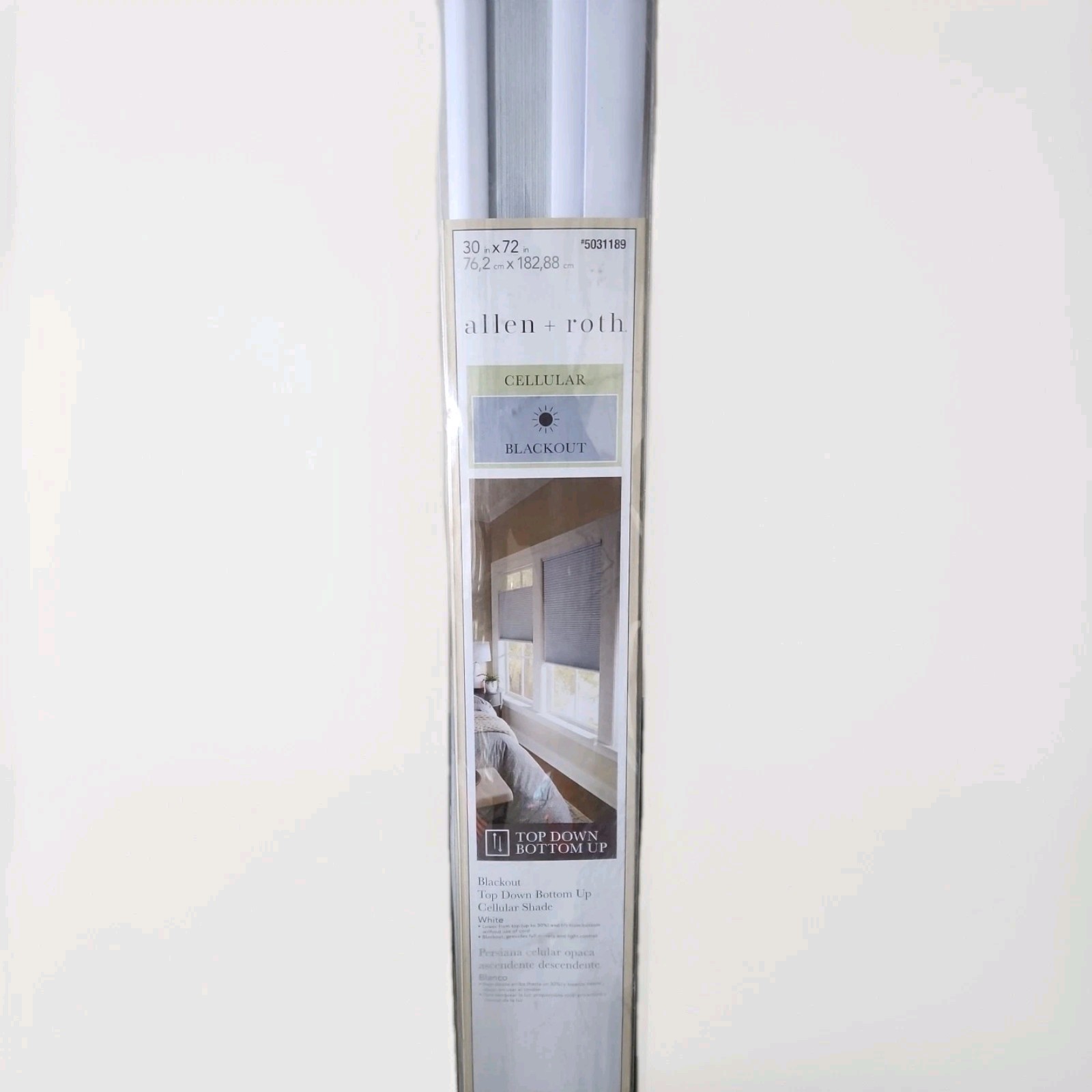 allen + roth cellular shade is a white, blackout, top-down bottom-up window…W1