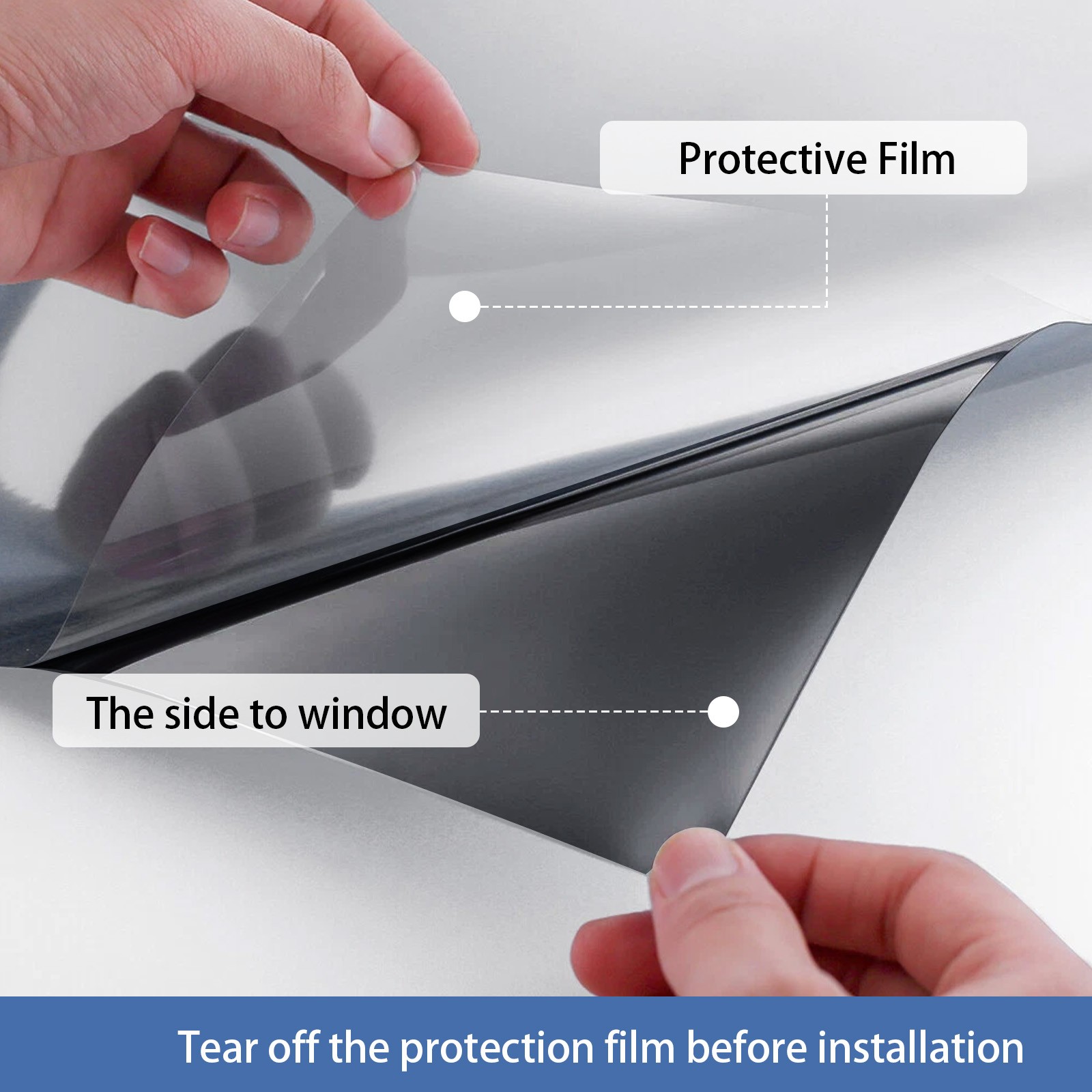 20FT One Way Privacy Window Film Heat Control Sun Blocking Window Tint Covering