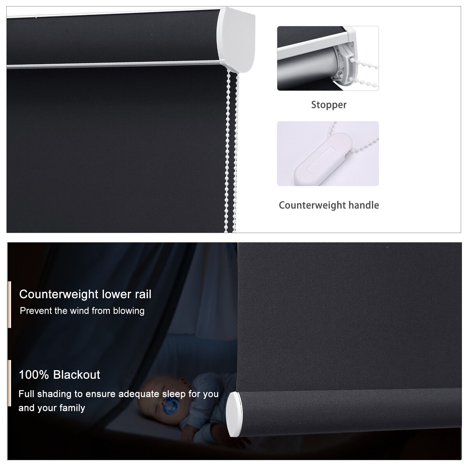 Changshade CUSTOM Made Roll-up Blind Corded Blackout Window Blinds Roller Shades