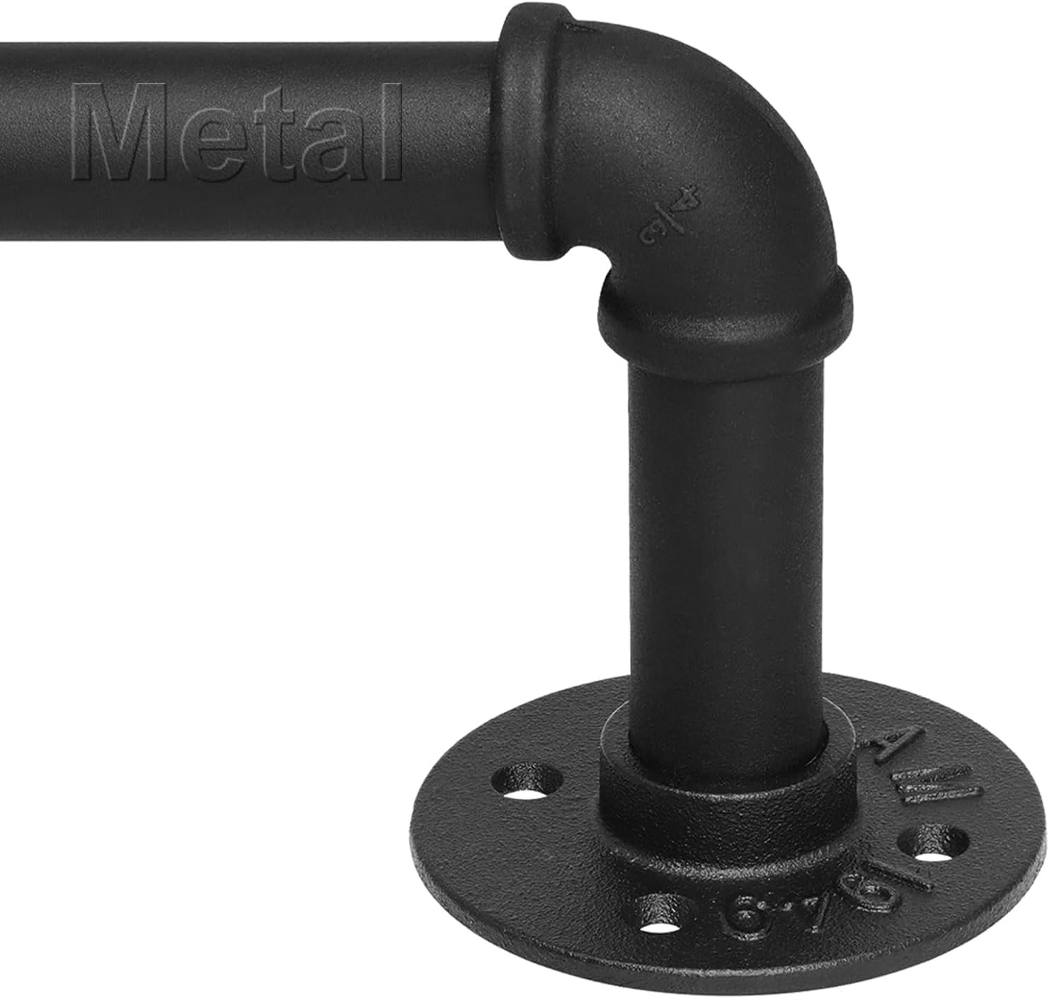 Curtain Rods for Windows 66 to 120 Inch, 1″ Black Industrial Wrap