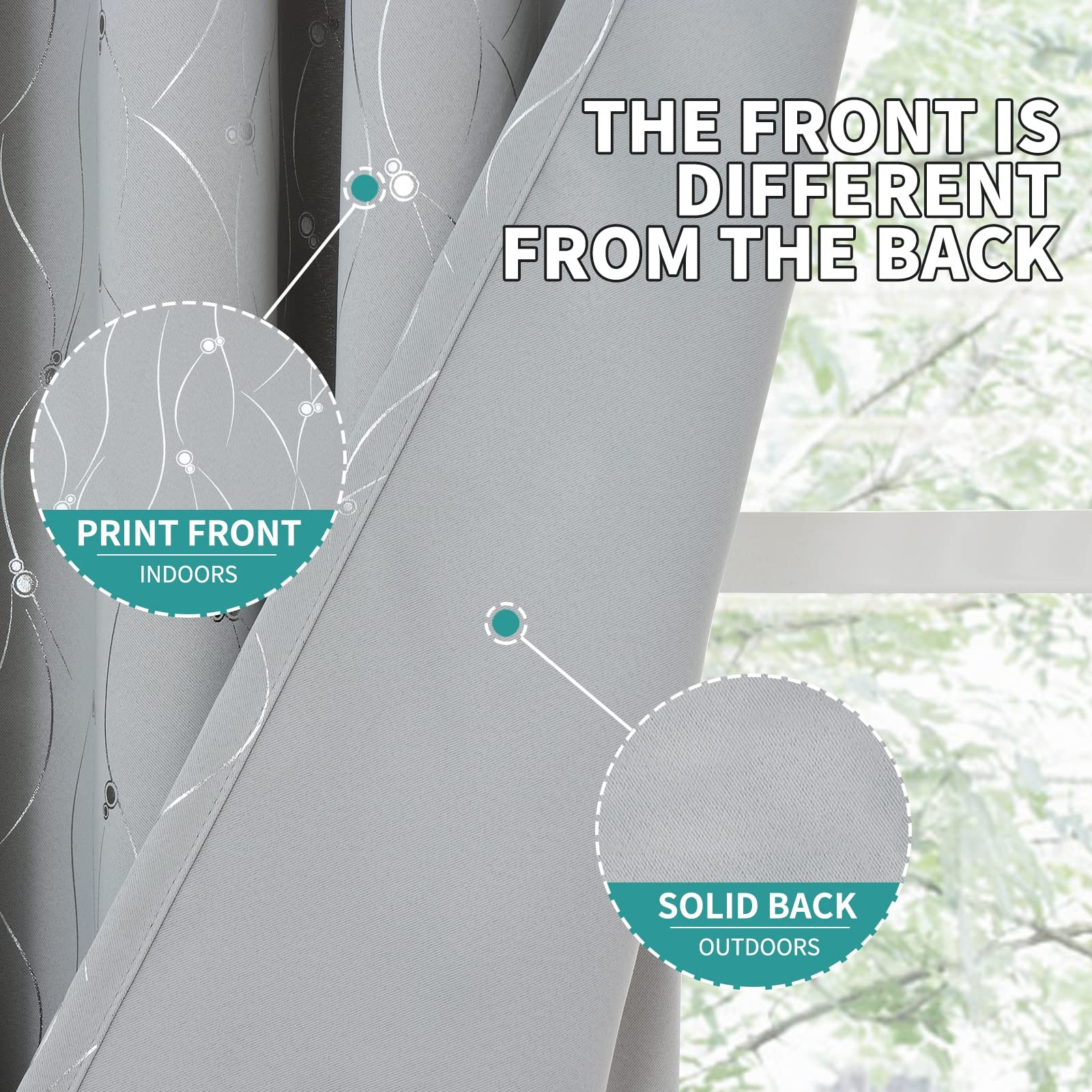 BGment Blackout Curtains 72 Inch, 2 Panels, 52×72, Light Grey