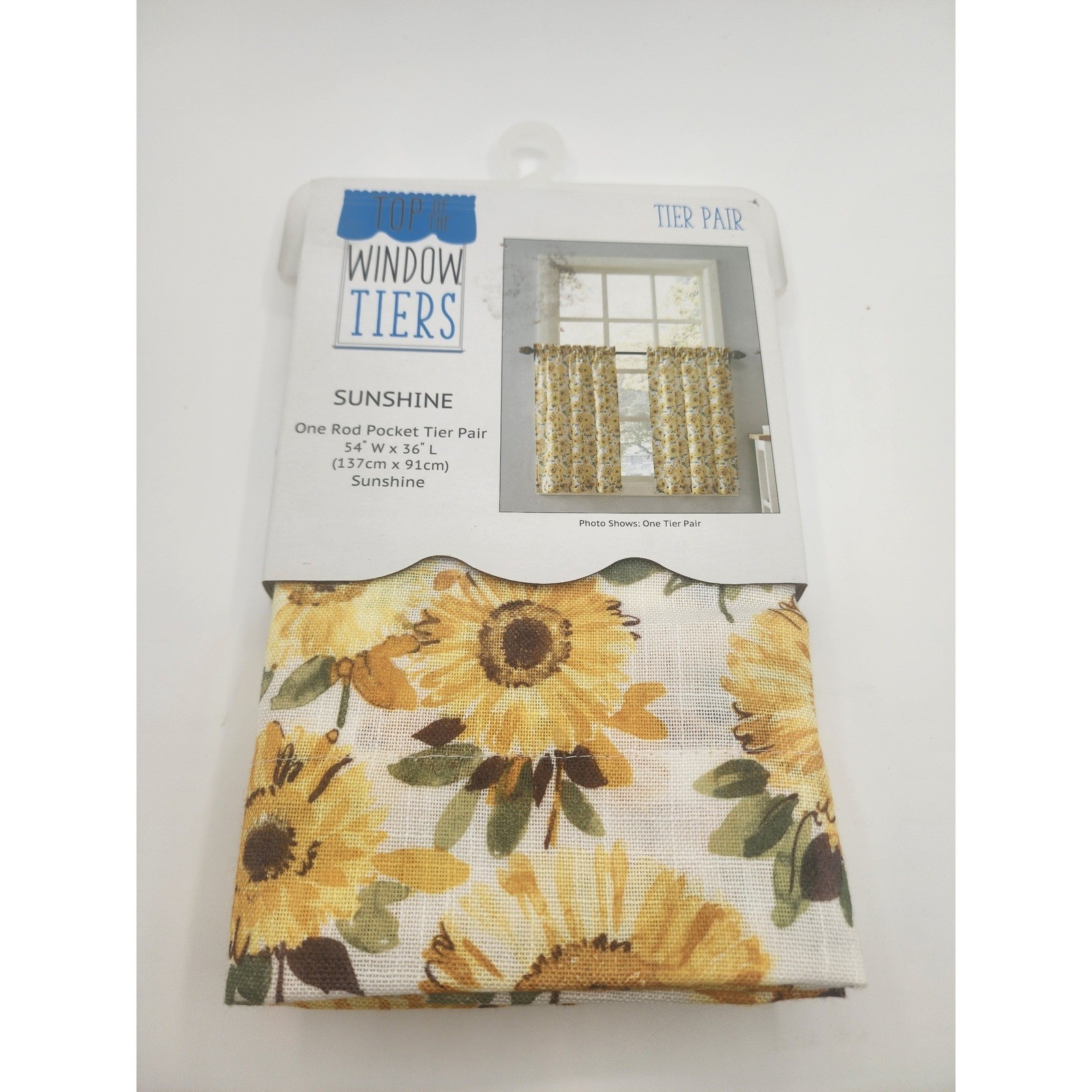 Lichtenberg Sunflower Rod Pocket Kitchen Window Tier Pair 54 x 36 Sunshine