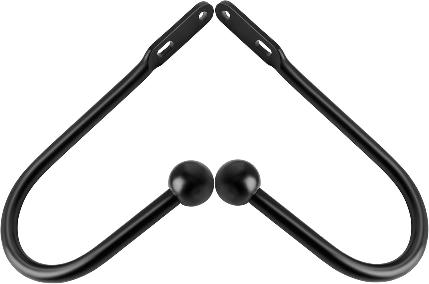 8pcs Black Wall Mount Curtain Tiebacks Aluminum Hooks, 6 inch