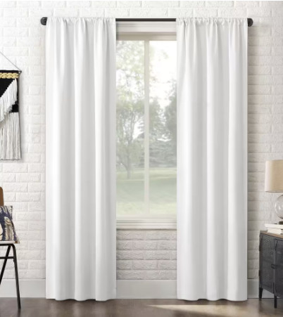 Sun Zero Bergen Theater Grade White 63 in. L x 40 in. W Blackout Curtain Panel