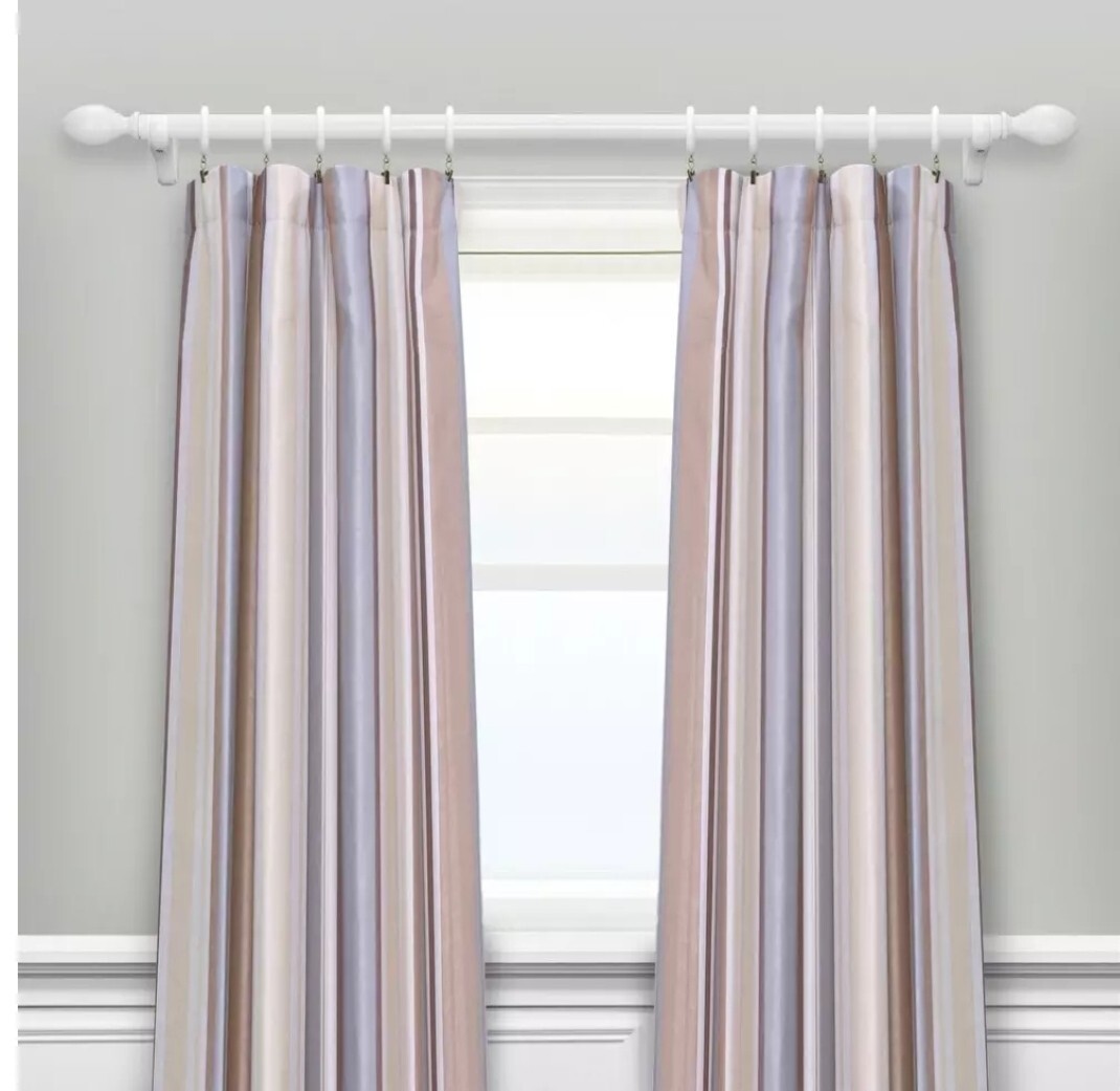 Lumi 1-3/8 in. Wood Single Smooth Curtain Rod (2pc 4 Ft rod)
