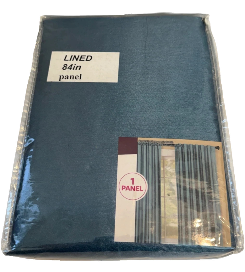 Better Homes Rod Pocket Back Tab Panel 54″ x 84″ Blue Faux Silk Lined Classic