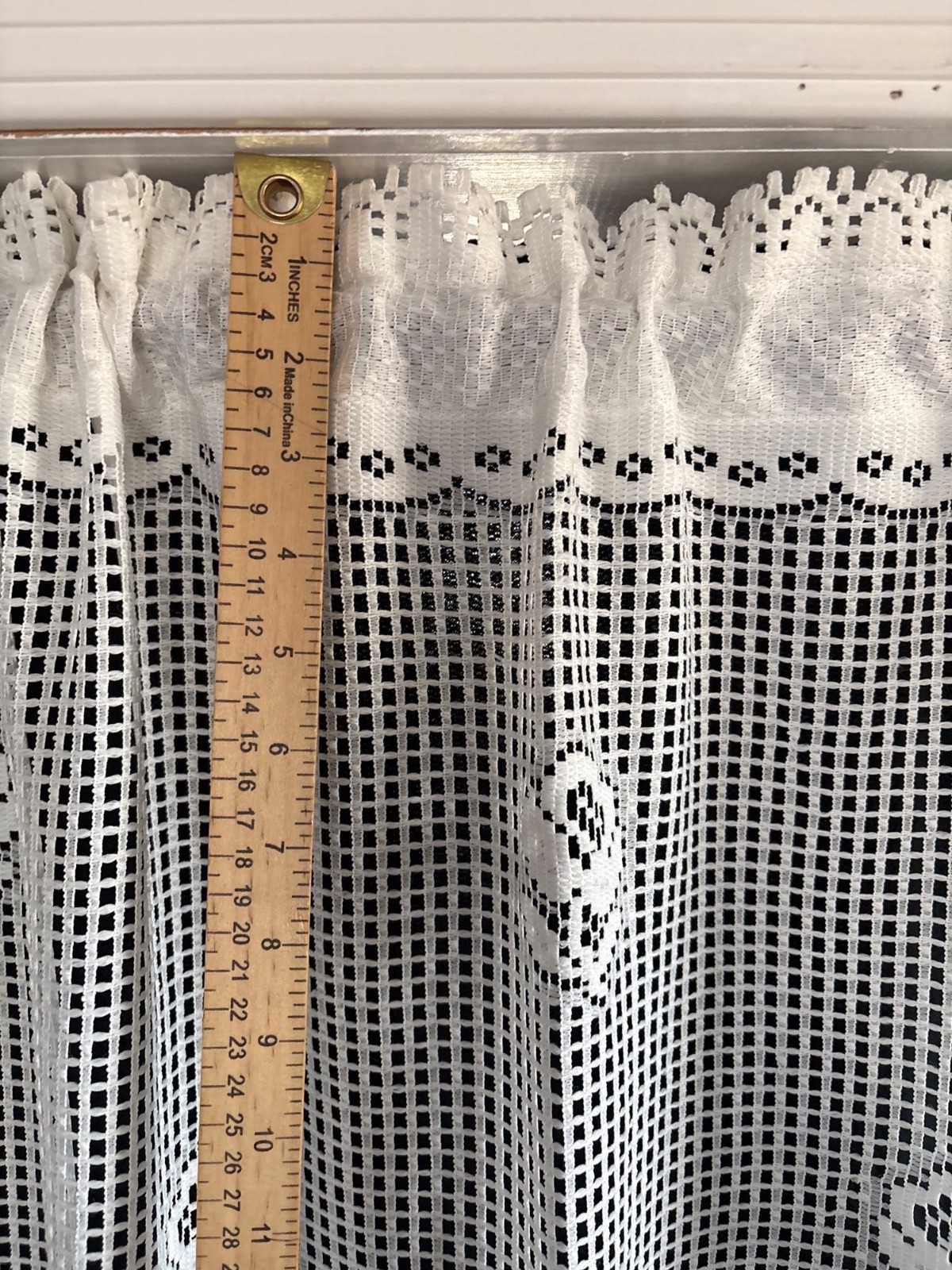 Elegant White Lace Curtain Floral Design 60″ W x 56″ L