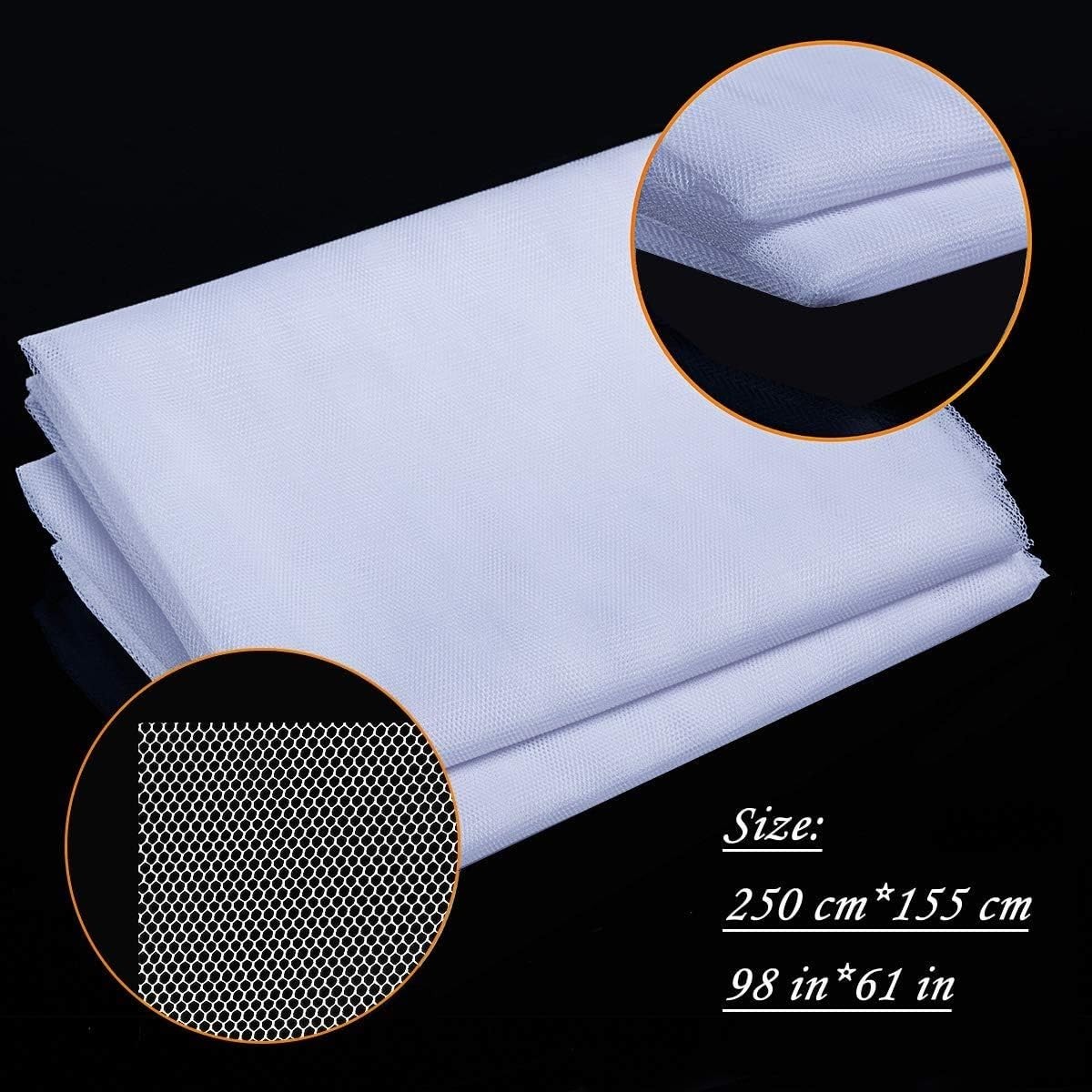 DIY Window Screen Kit White 2 Pack Self-Adhesive Custom Mesh Net 98×61