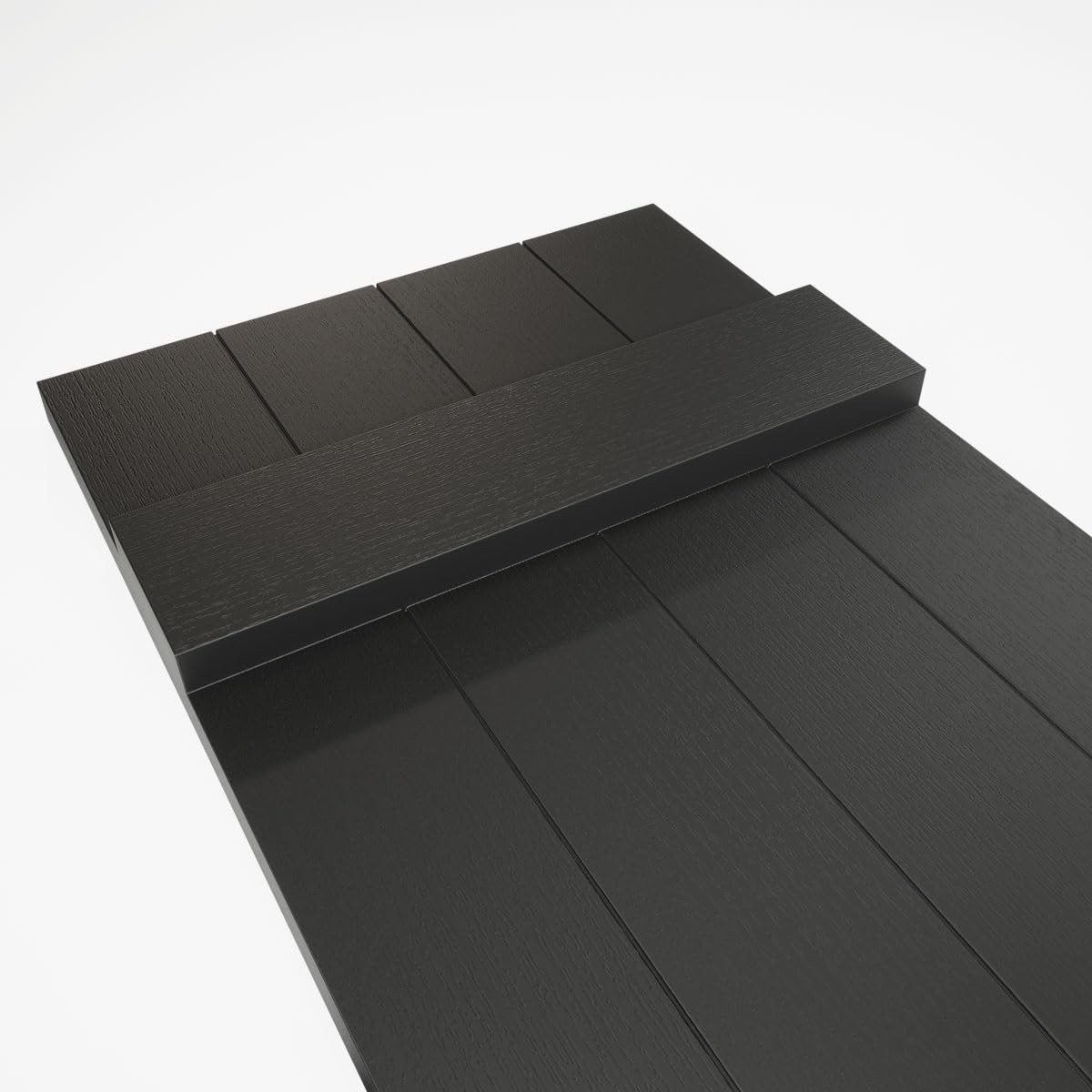 Ekena Millwork 14×55 Black Board & Batten Vinyl Shutters Pair Lifetime Exterior