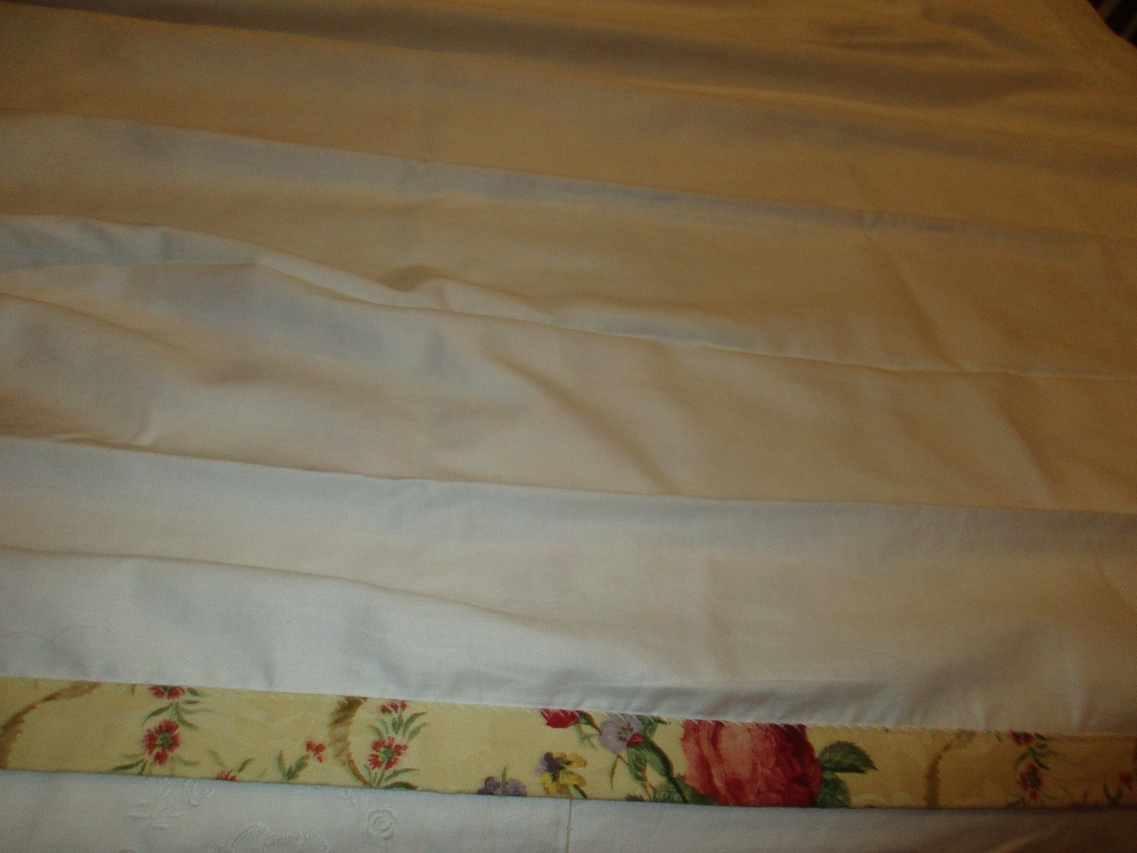 Drapery Pleated Custom/Floral/ Yellow Damask/ Fabric Lined Blackout 50w x 86long