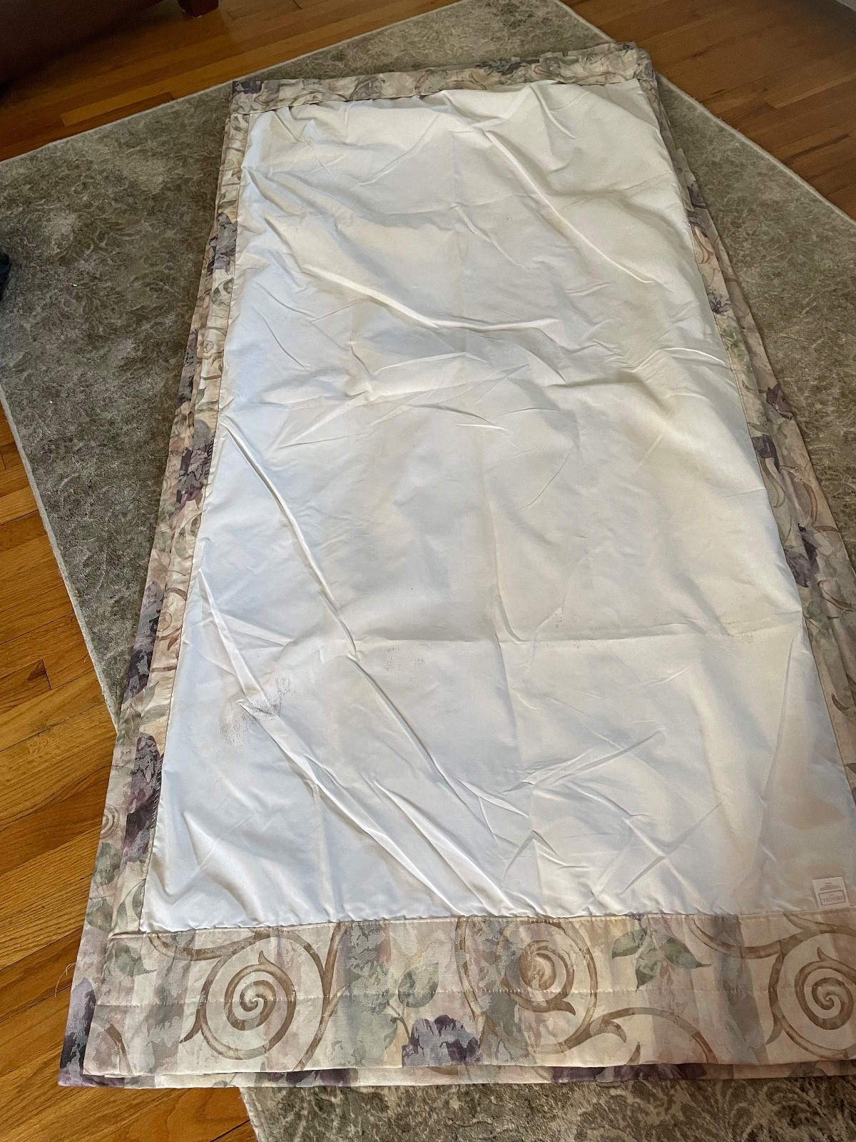 4 pce Croscill Chambord Cassis Original Matte Drapes Purple Rose Roses 80″L