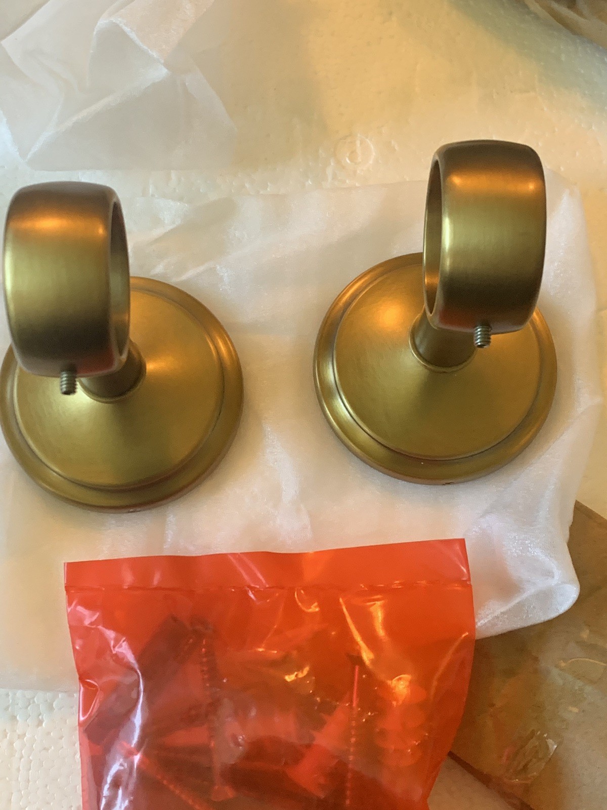 Restoration Hardware Estate Curtain Brackets MEDIUM 1-1/4” Burnished? Brass RH