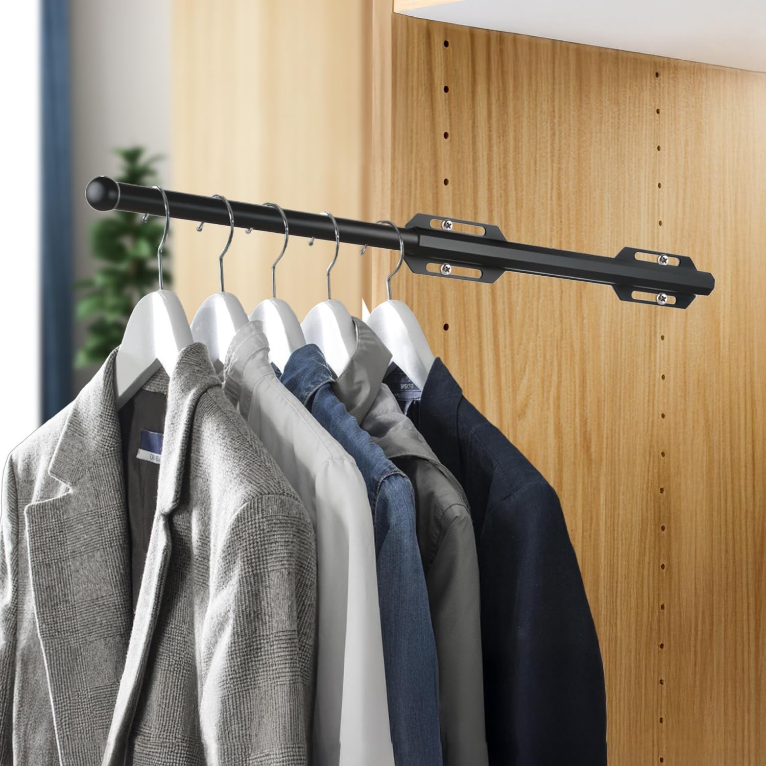 Valet Rod for Closet Pull Out, 12″ Adjustable extending closet rod, Standard …