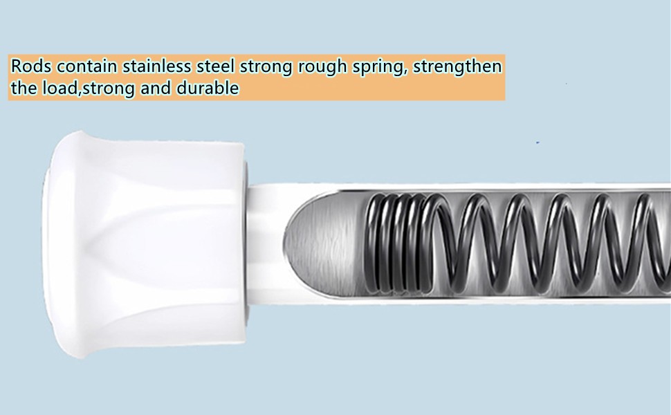 Tension Rod Extendable Curtain Poles,No Drill,White, 2pcs | 30-50cm Extendable