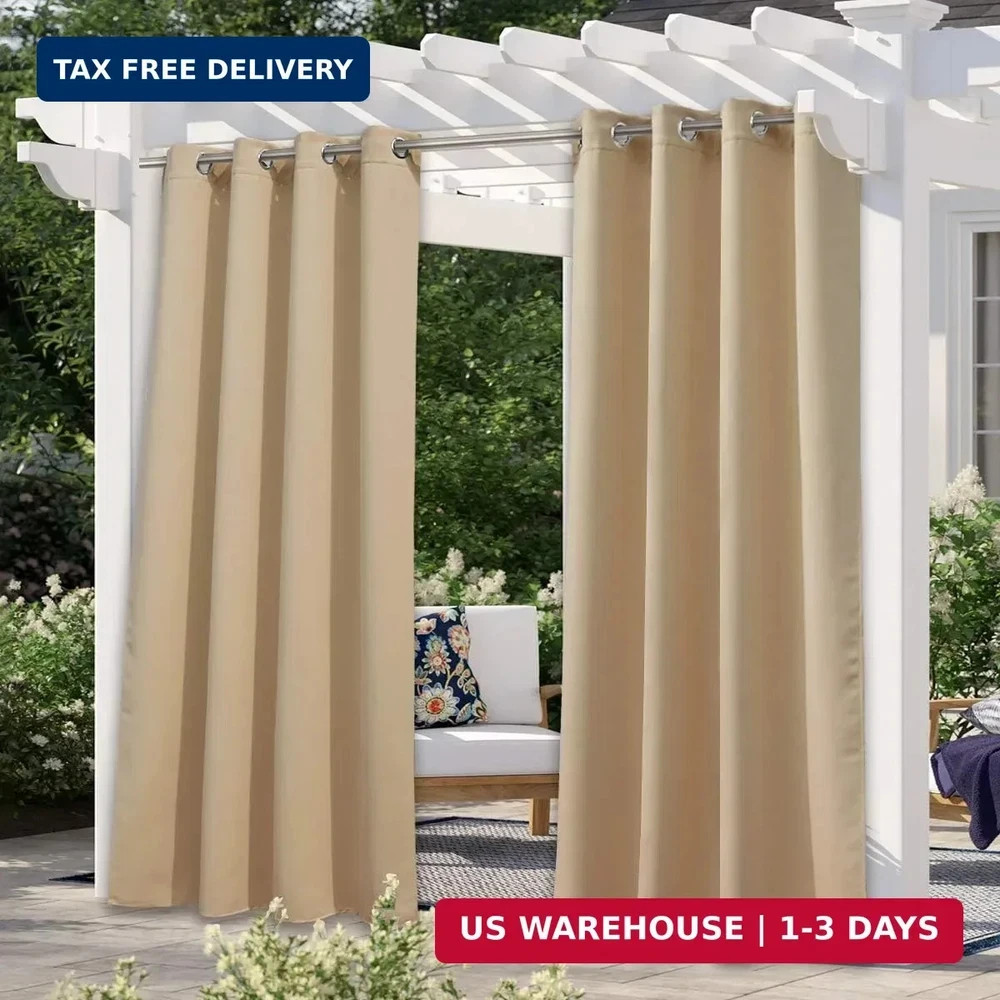 Outdoor Curtains for Patio Waterproof 95″ L, Blackout Gazebo Curtain fo
