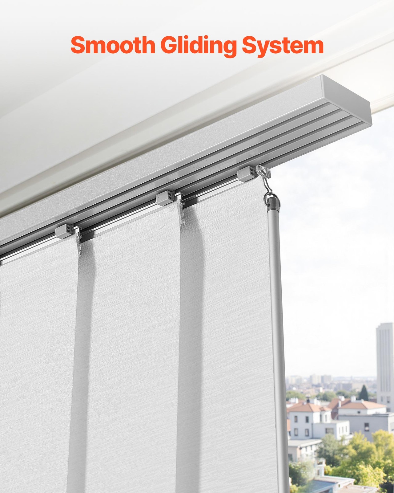 VEVOR Panel Track Blinds Extendable Track from 45.8 in to 86 in W Trimmable
