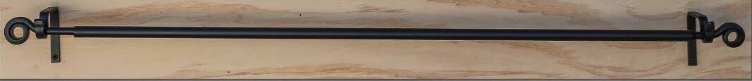 LARGE WROUGHT IRON CURTAIN ROD – Adjustable with Scrolls Amish Handcrafted USA