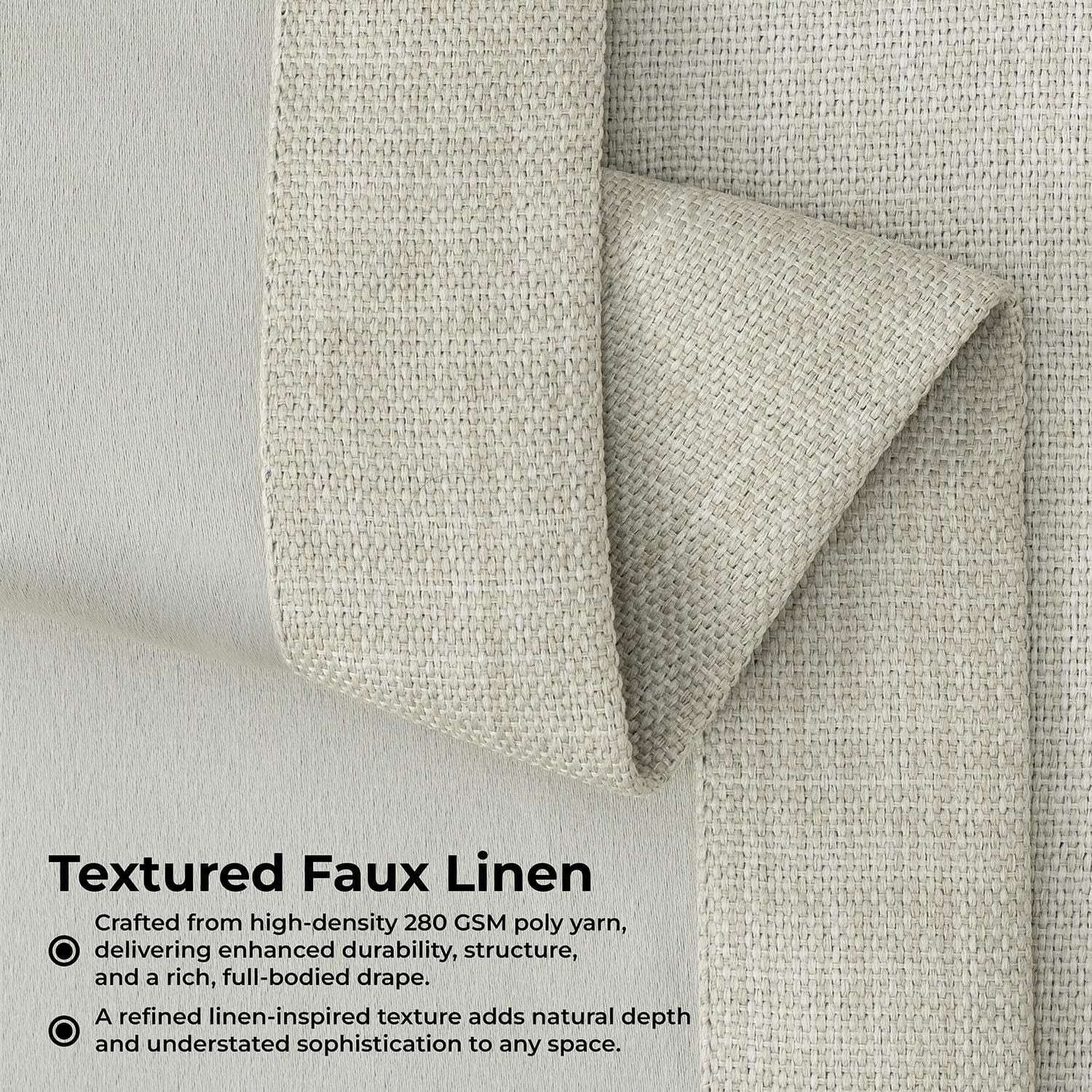 – Faux Linen Curtains for Living Room (1 Panel) – 50W X 120L – Textured Room …