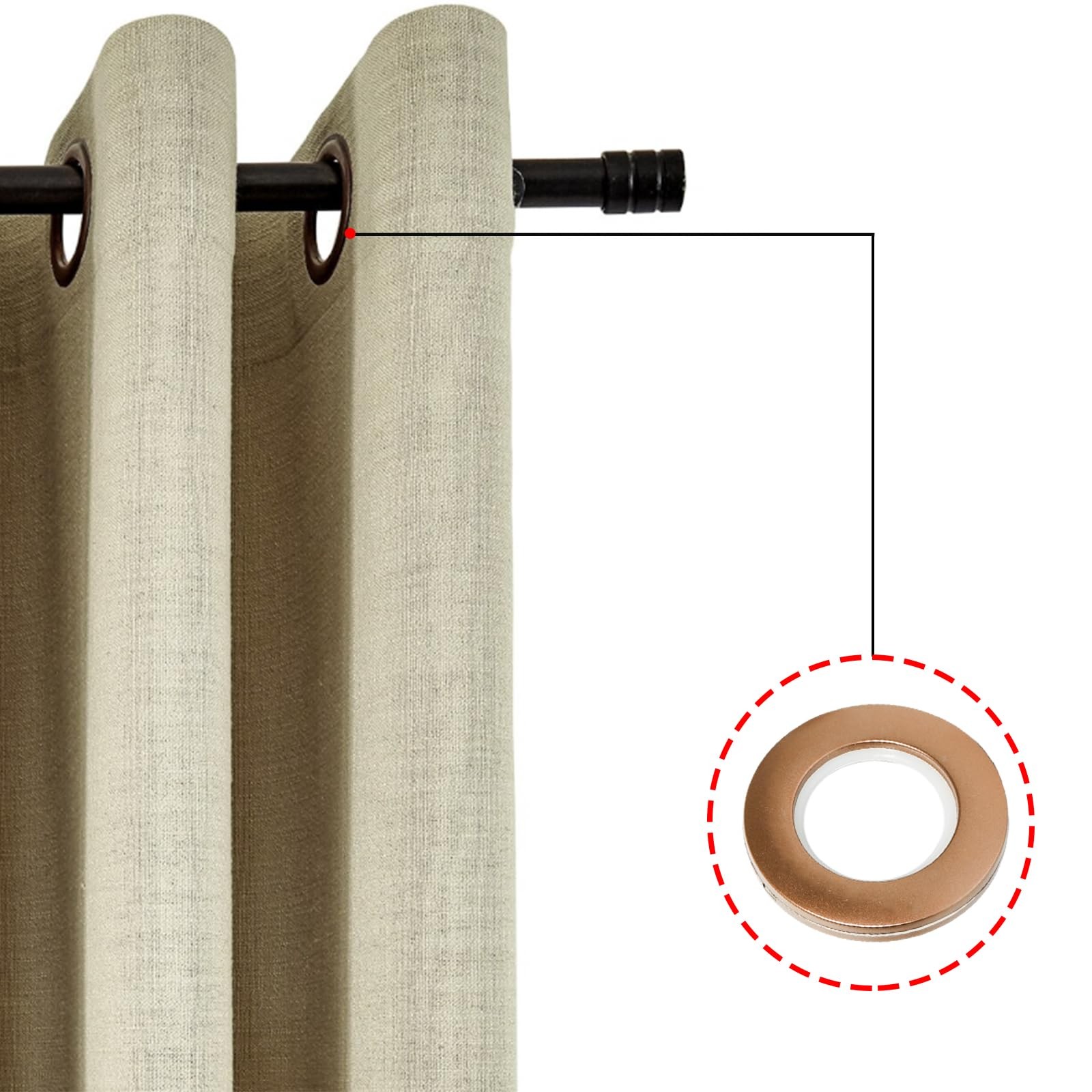 20 PCS Matte Coffee Plastic Curtain Grommets Eyelet Rings 19/16″ 40mm Inner