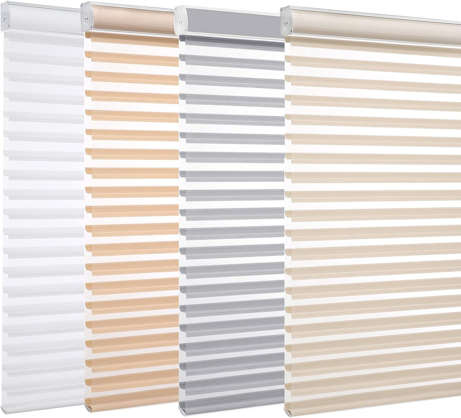 New Corded Light Filtering Zebra Sheer Blinds Shades Shangri-La Roller Shades